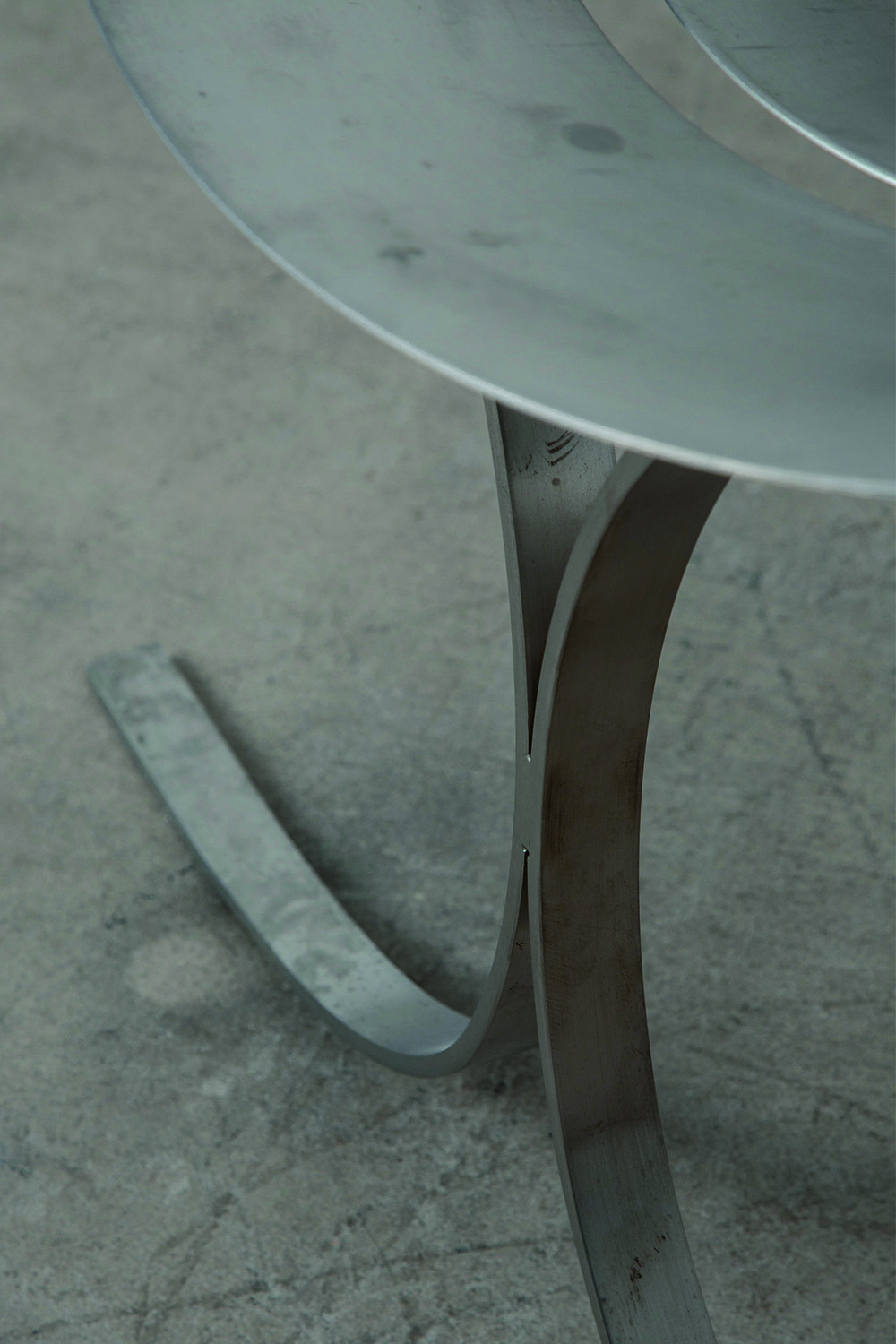 Ring Chair by Maria Pergay for Ugine-Gueugnon in Stainless Steel