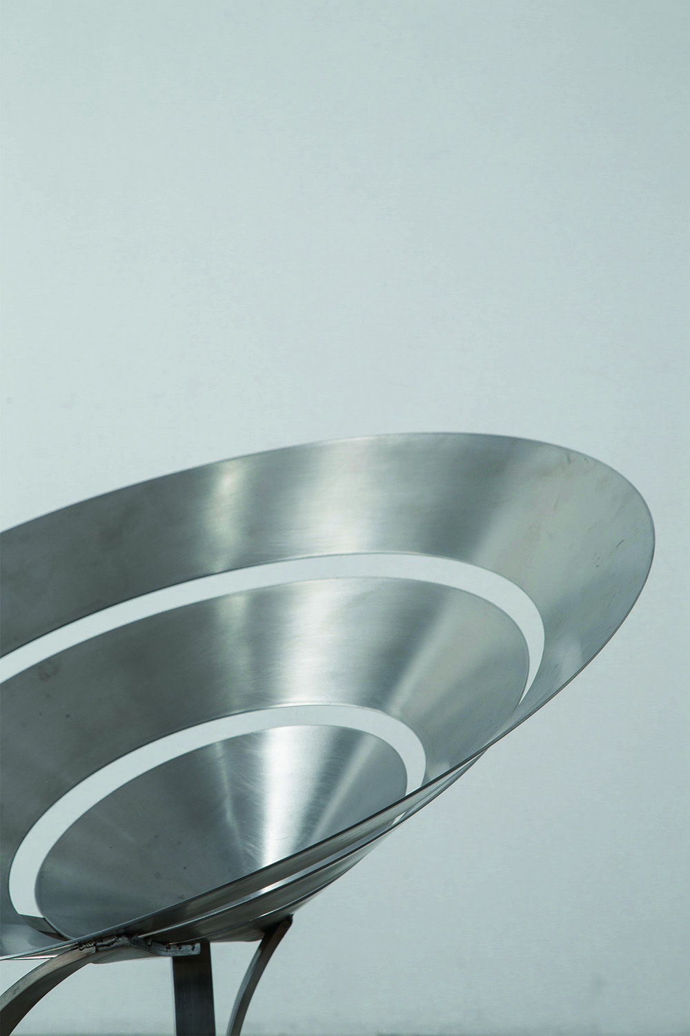 Ring Chair by Maria Pergay for Ugine-Gueugnon in Stainless Steel