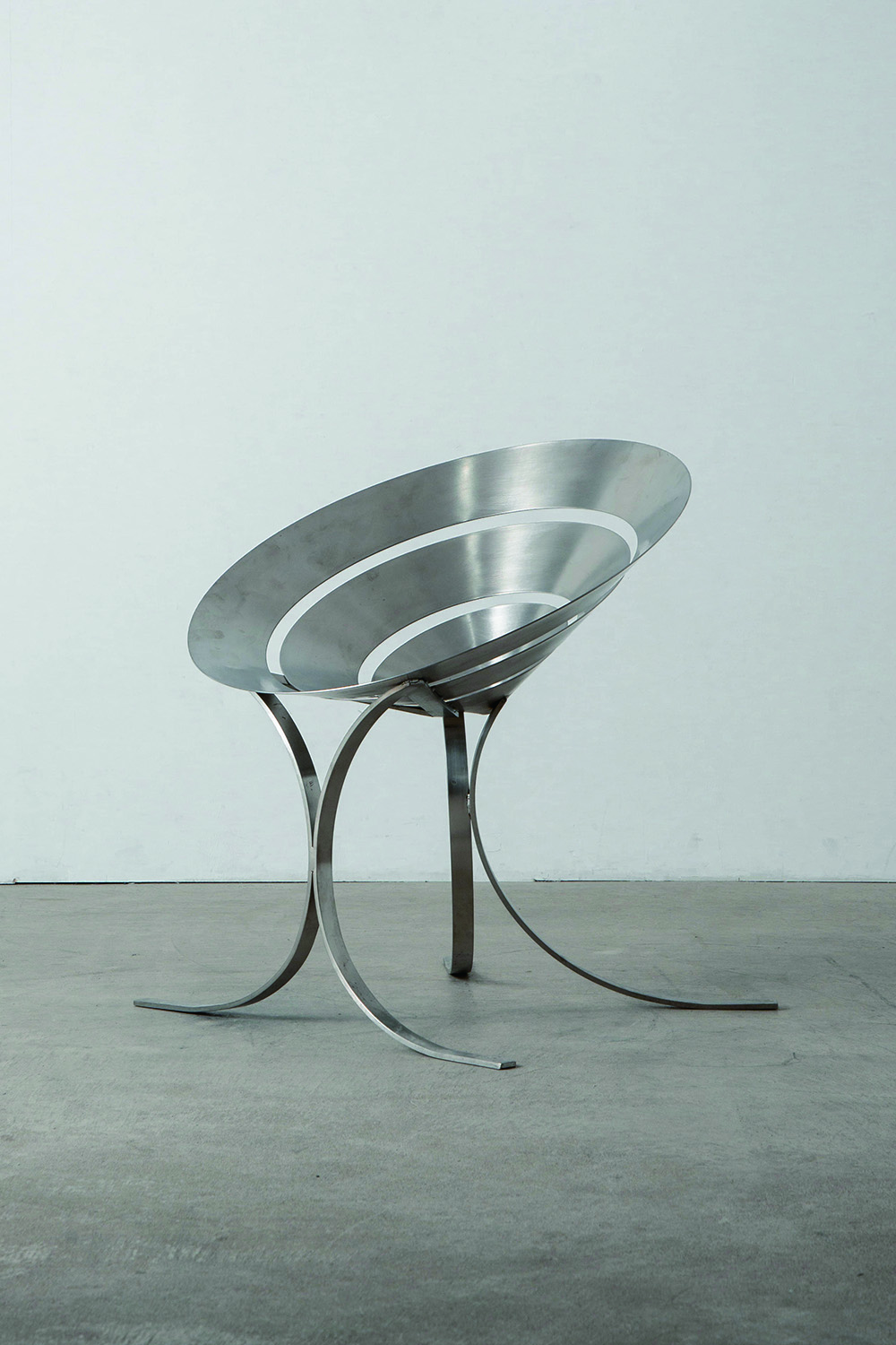 Ring Chair by Maria Pergay for Ugine-Gueugnon in Stainless Steel
