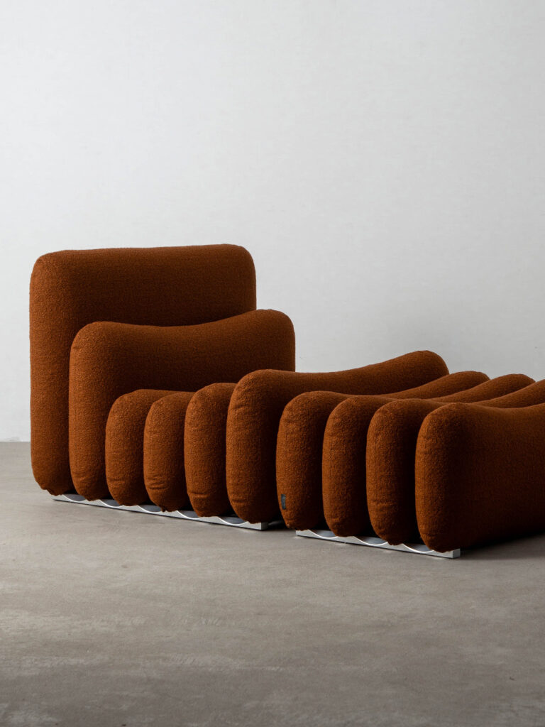 Additional System Armchair and Ottoman by Joe Colombo for Tacchini in Fabric
