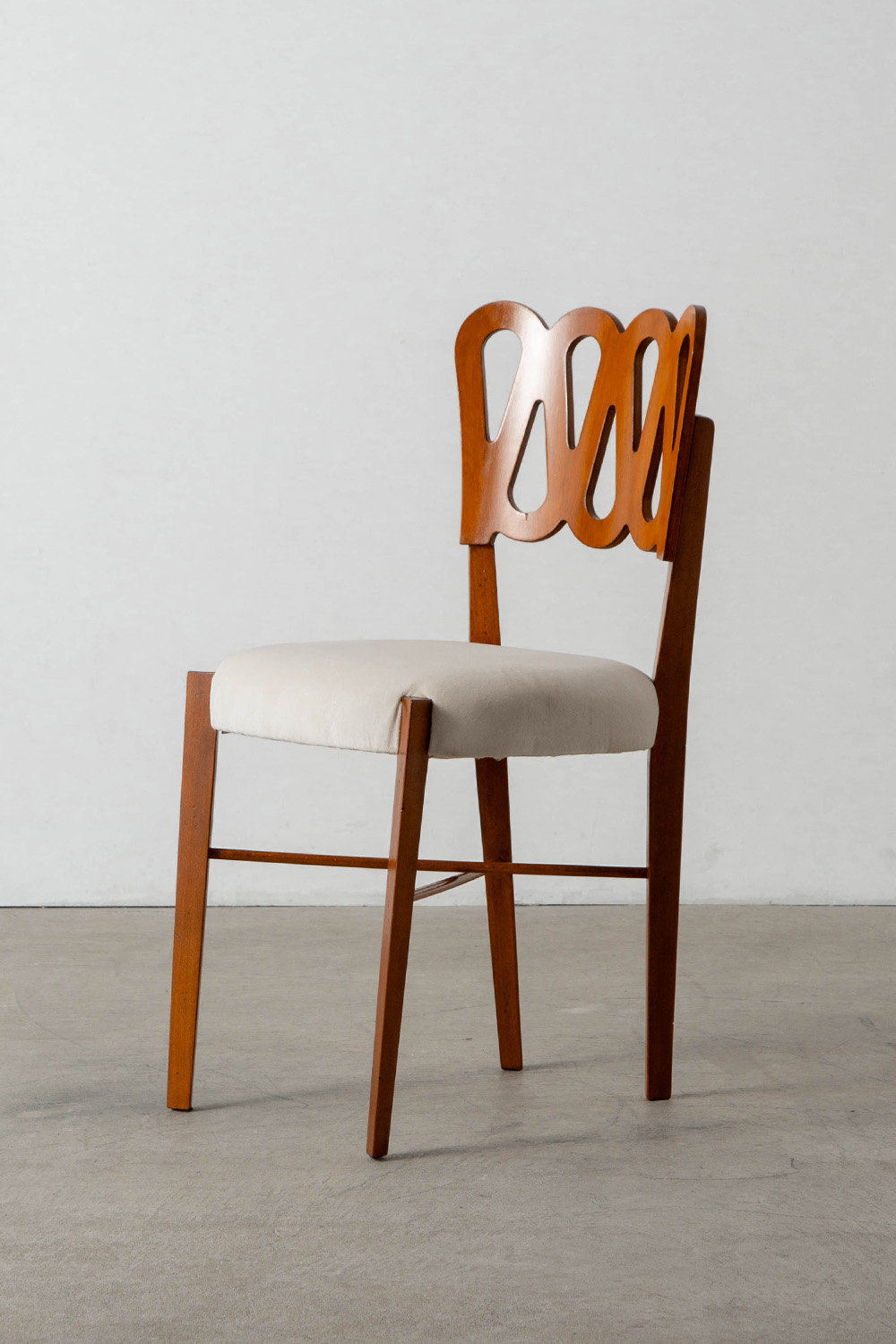 969 Chair by Gio Ponti for Montina in Wood and Fabric