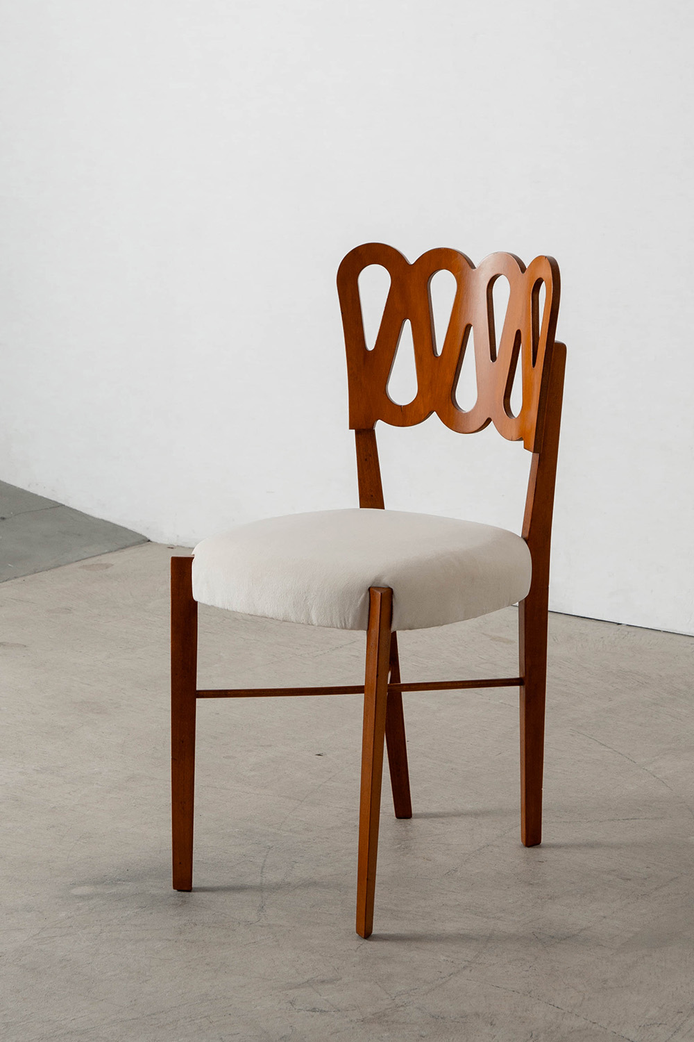 969 Chair by Gio Ponti for Montina in Wood and Fabric