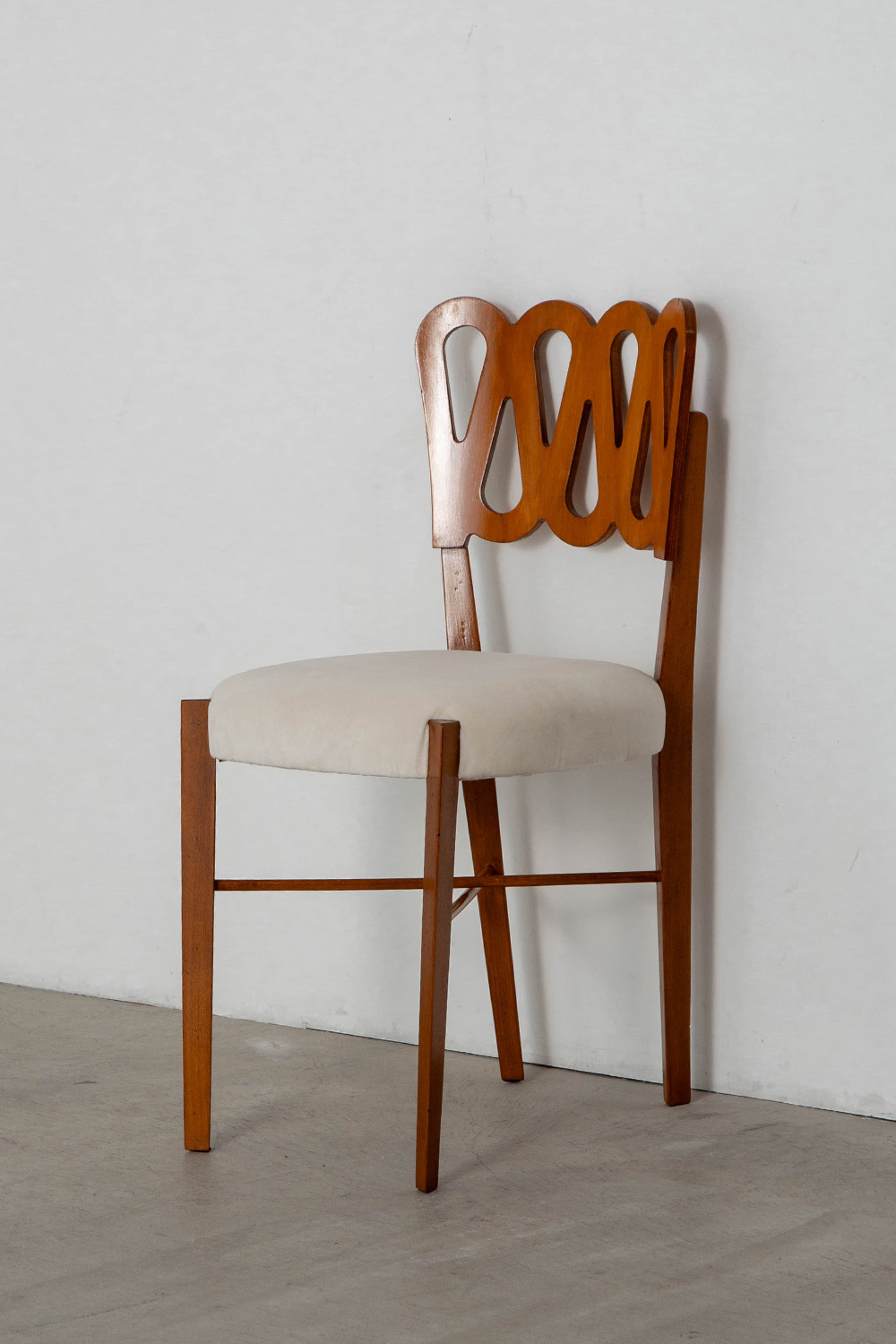 969 Chair by Gio Ponti for Montina in Wood and Fabric