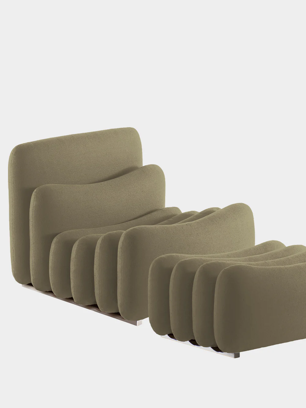 Additional System Armchair and Ottoman by Joe Colombo for Tacchini in Fabric&nbsp;Dionea 08