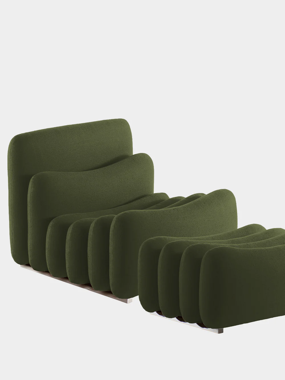 Additional System Armchair and Ottoman by Joe Colombo for Tacchini in Fabric&nbsp;Dionea 13