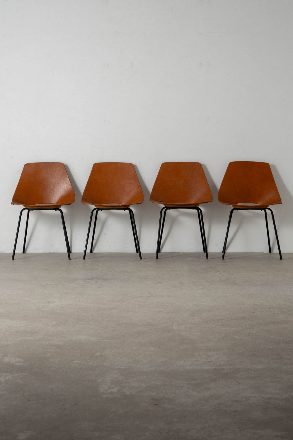 Amsterdam Chair by Pierre Guariche for Stainer in Leather and Steel
