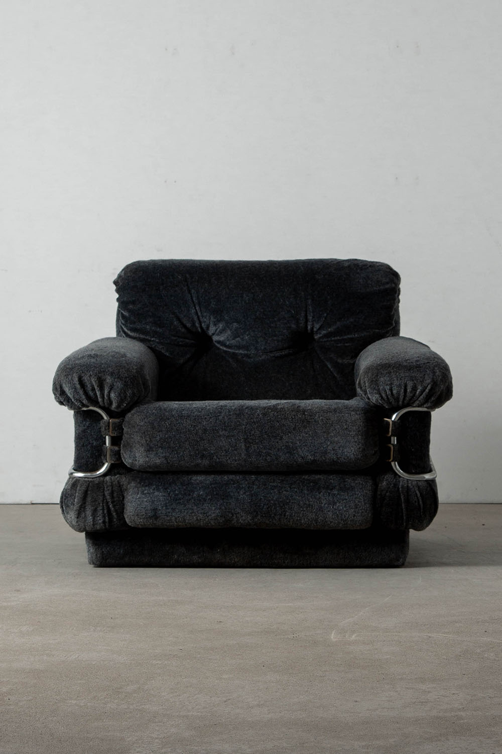 Lounge Chair in Fabric and Chrome