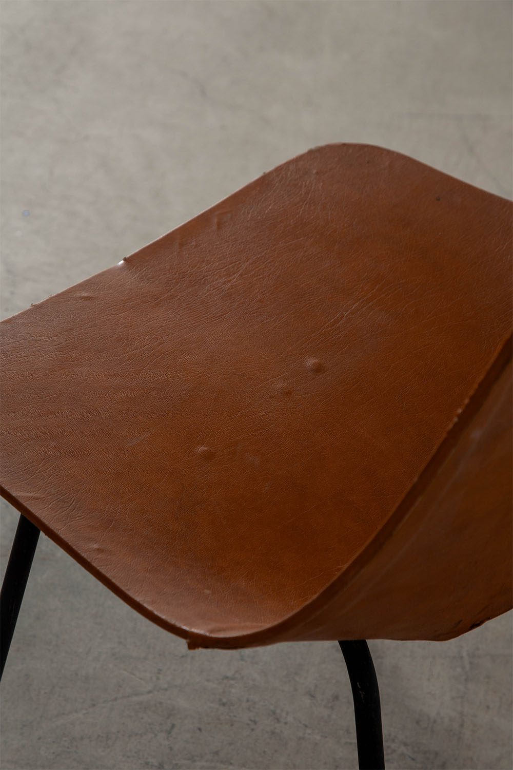 Amsterdam Chair by Pierre Guariche for Stainer in Leather and Steel
