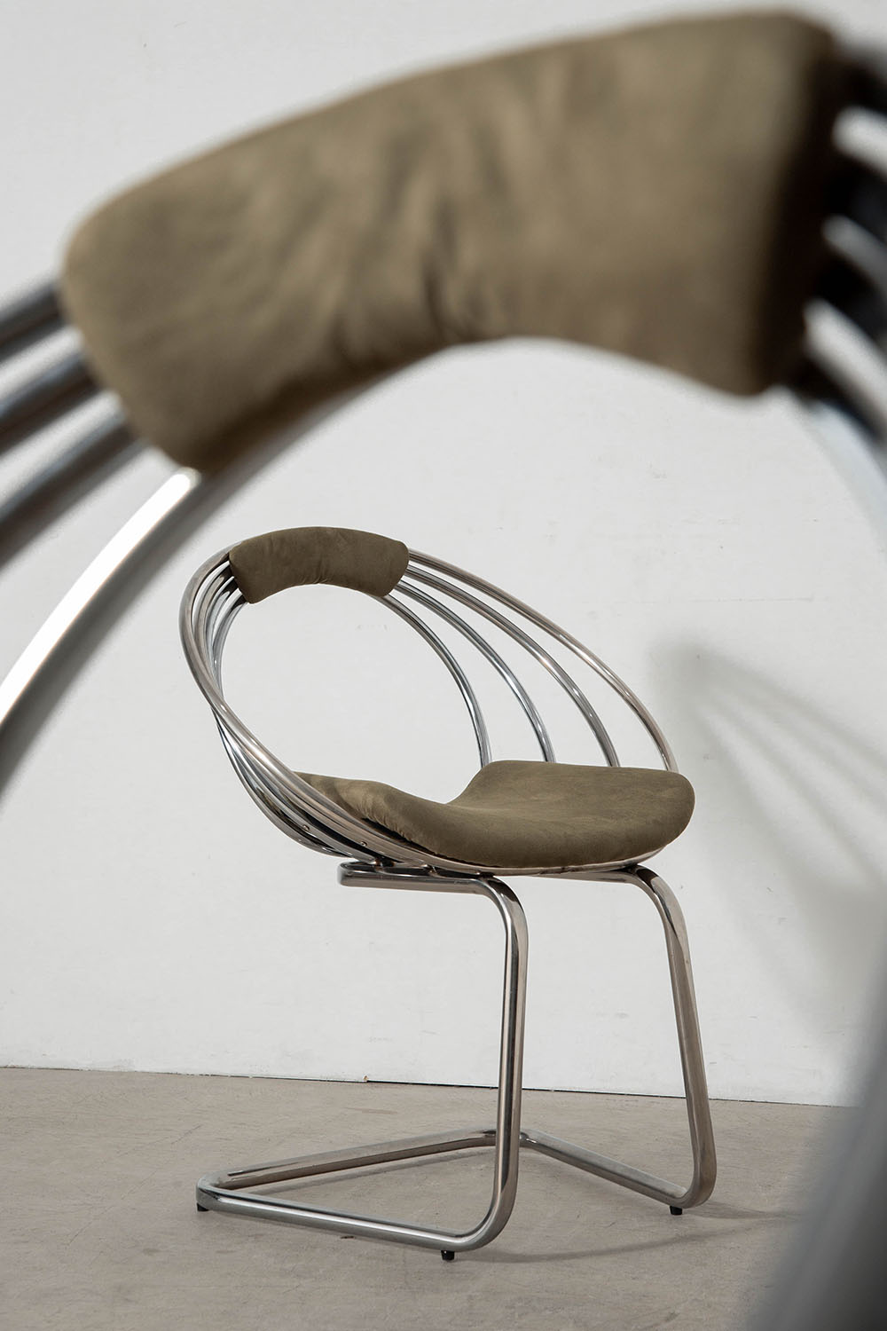 Dining Chair in Fabric and Chrome
