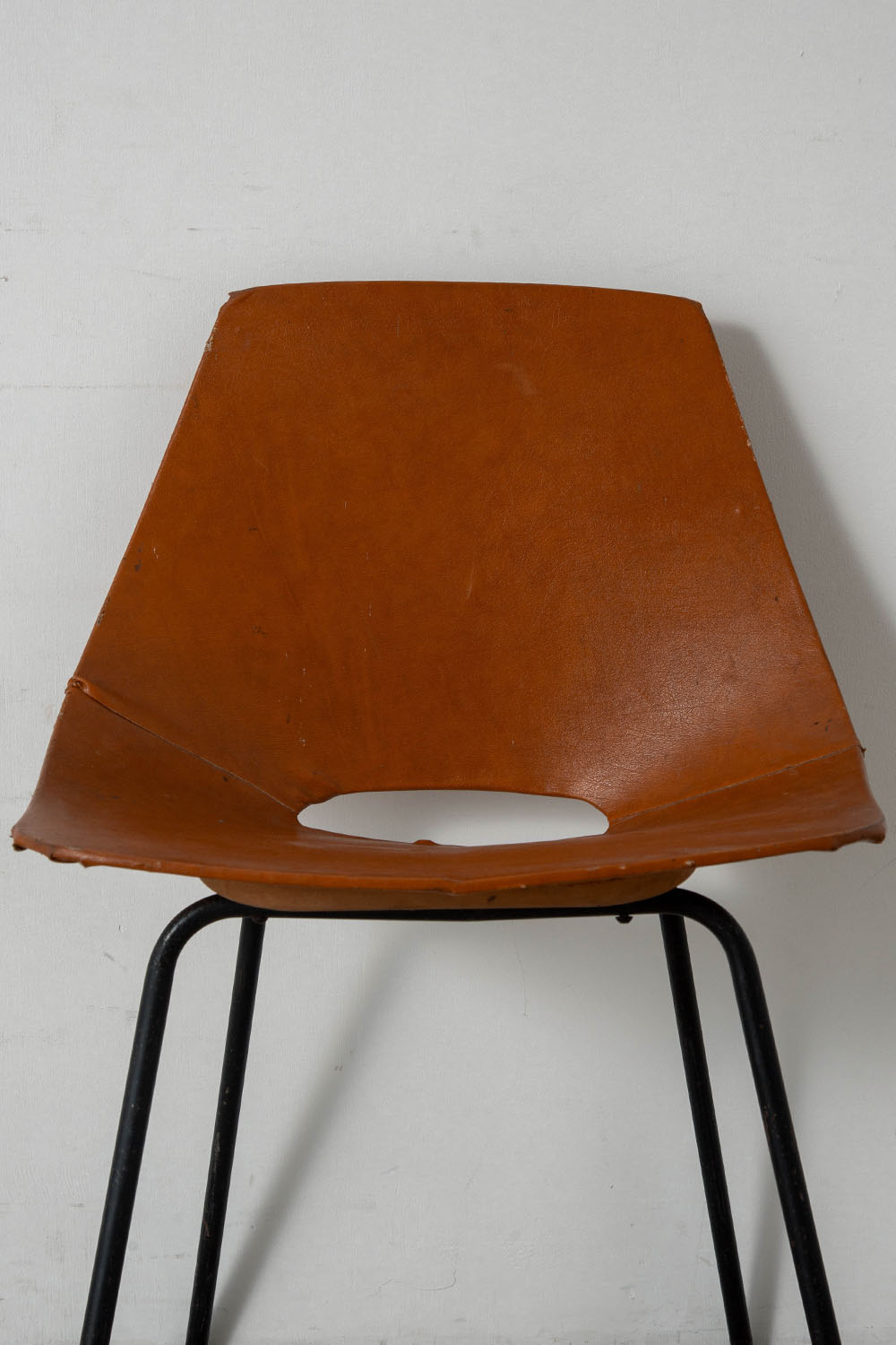 Amsterdam Chair by Pierre Guariche for Stainer in Leather and Steel