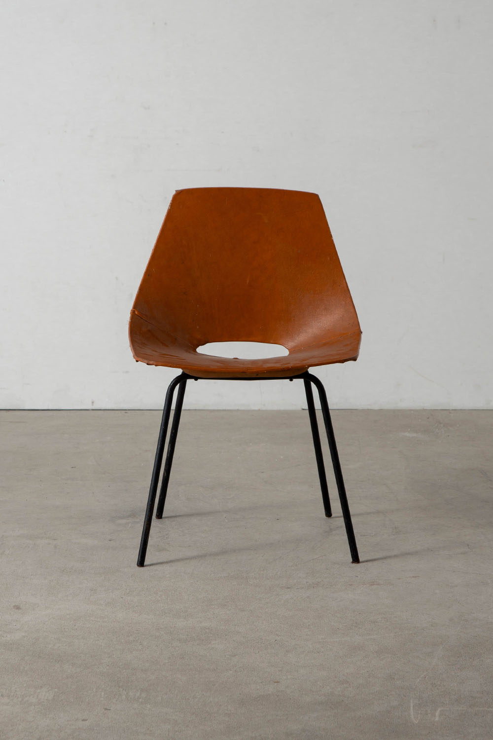 Amsterdam Chair by Pierre Guariche for Stainer in Leather and Steel