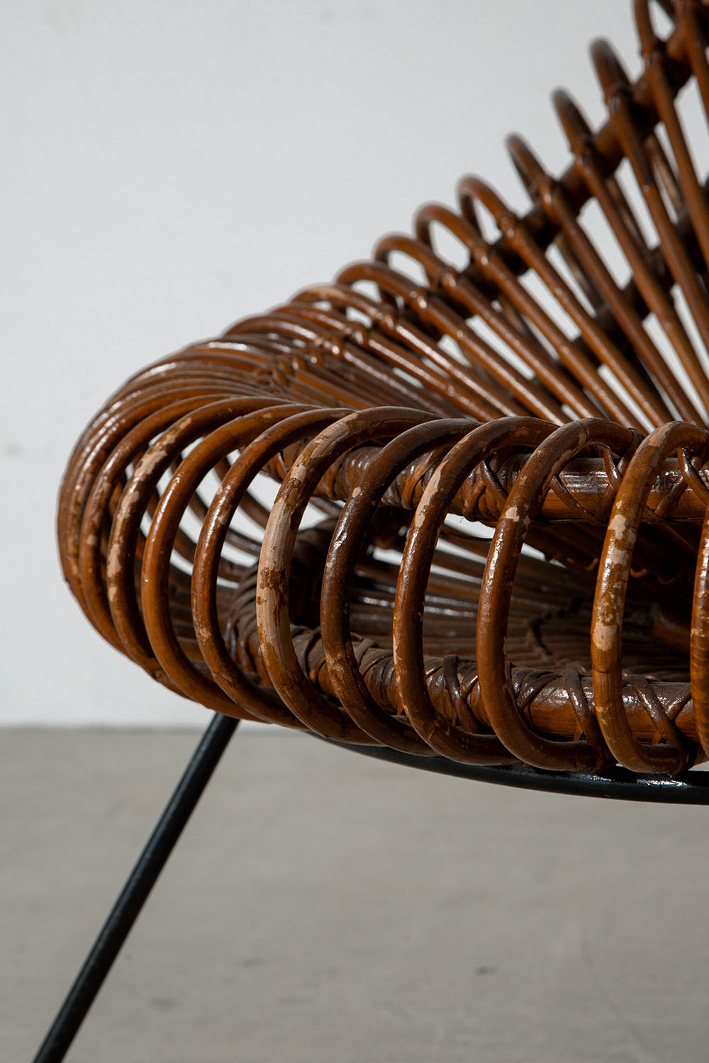 Lounge Chair by Janine Abraham & Dirk Jan Rol in Rattan and Steel