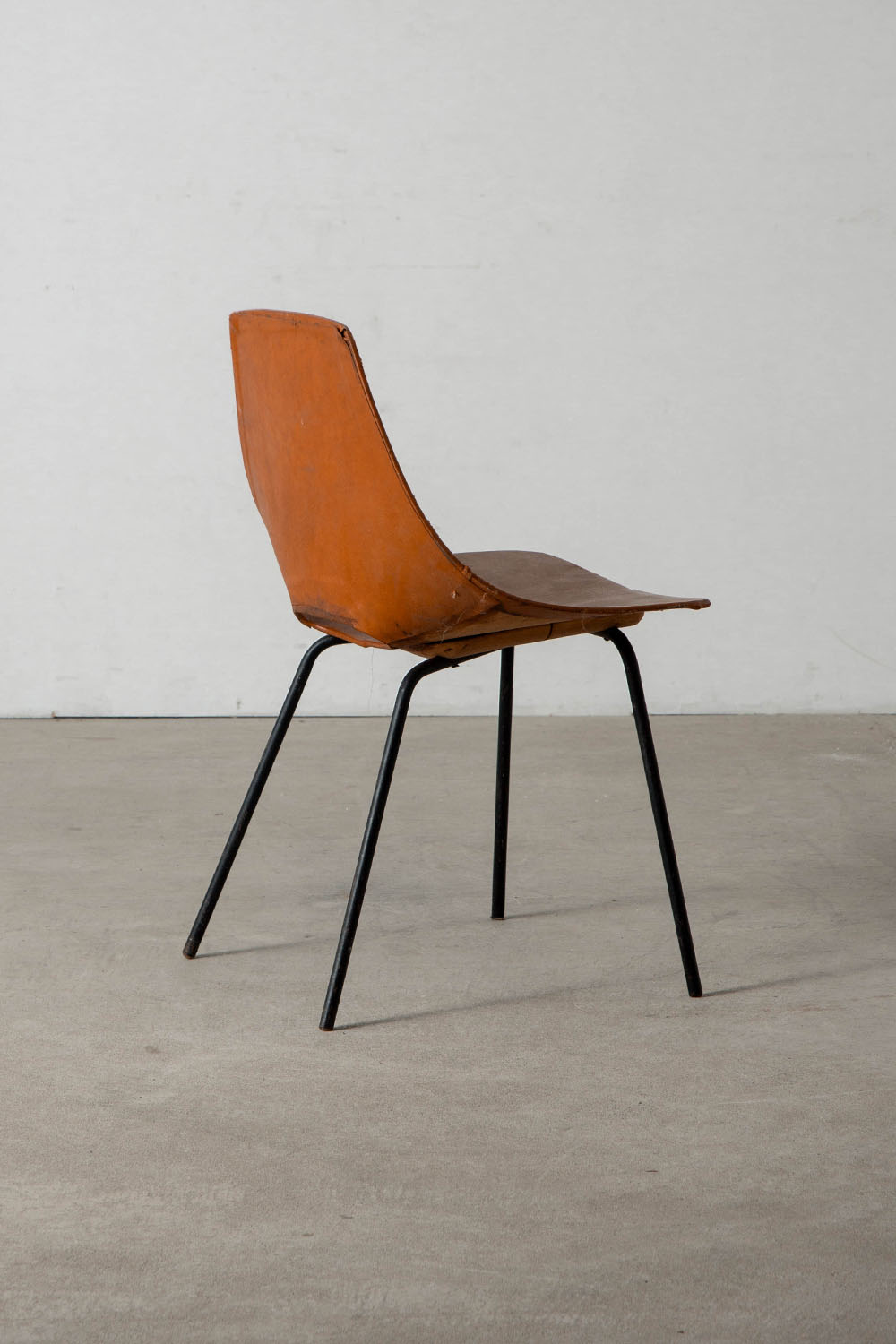 Amsterdam Chair by Pierre Guariche for Stainer in Leather and Steel