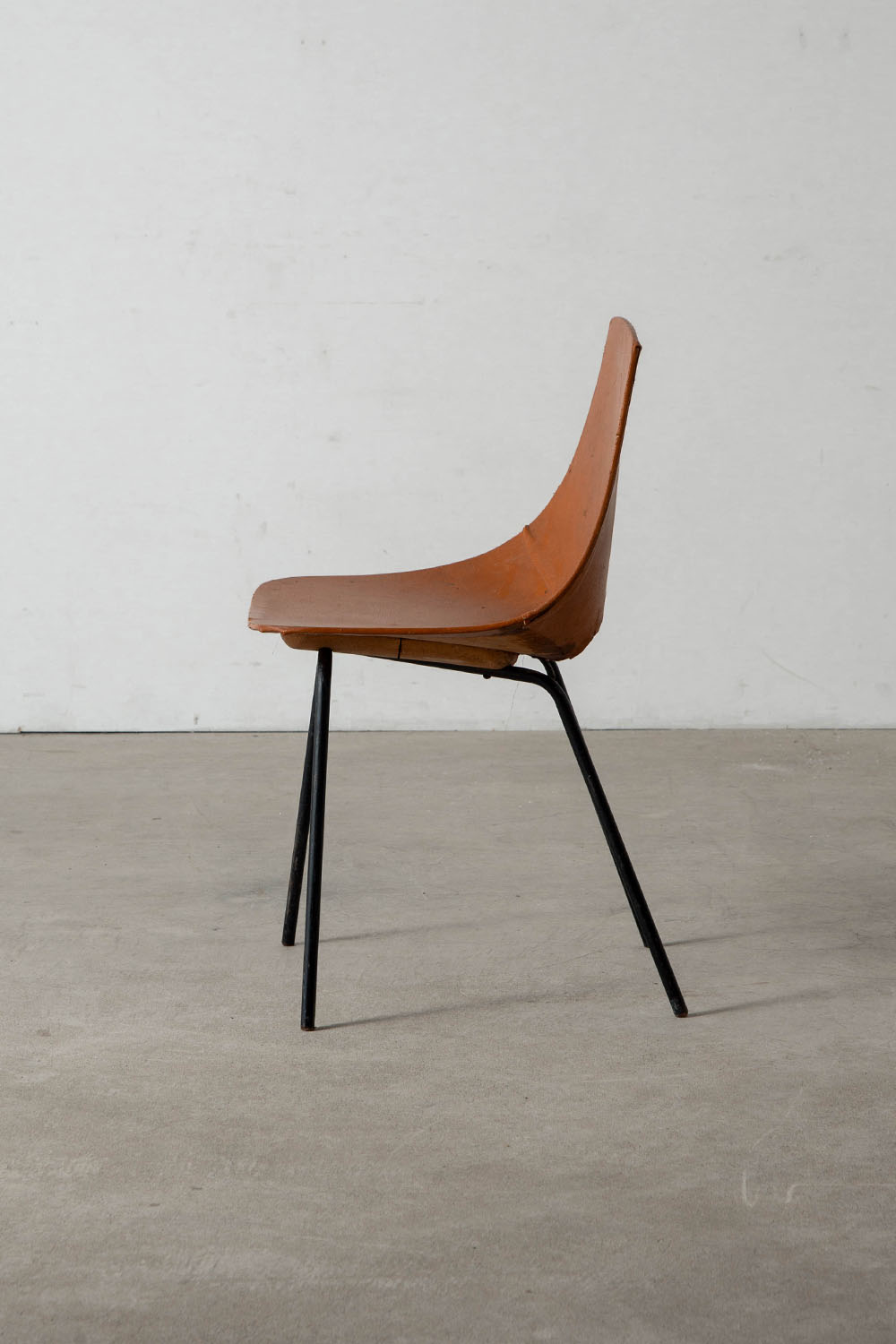 Amsterdam Chair by Pierre Guariche for Stainer in Leather and Steel