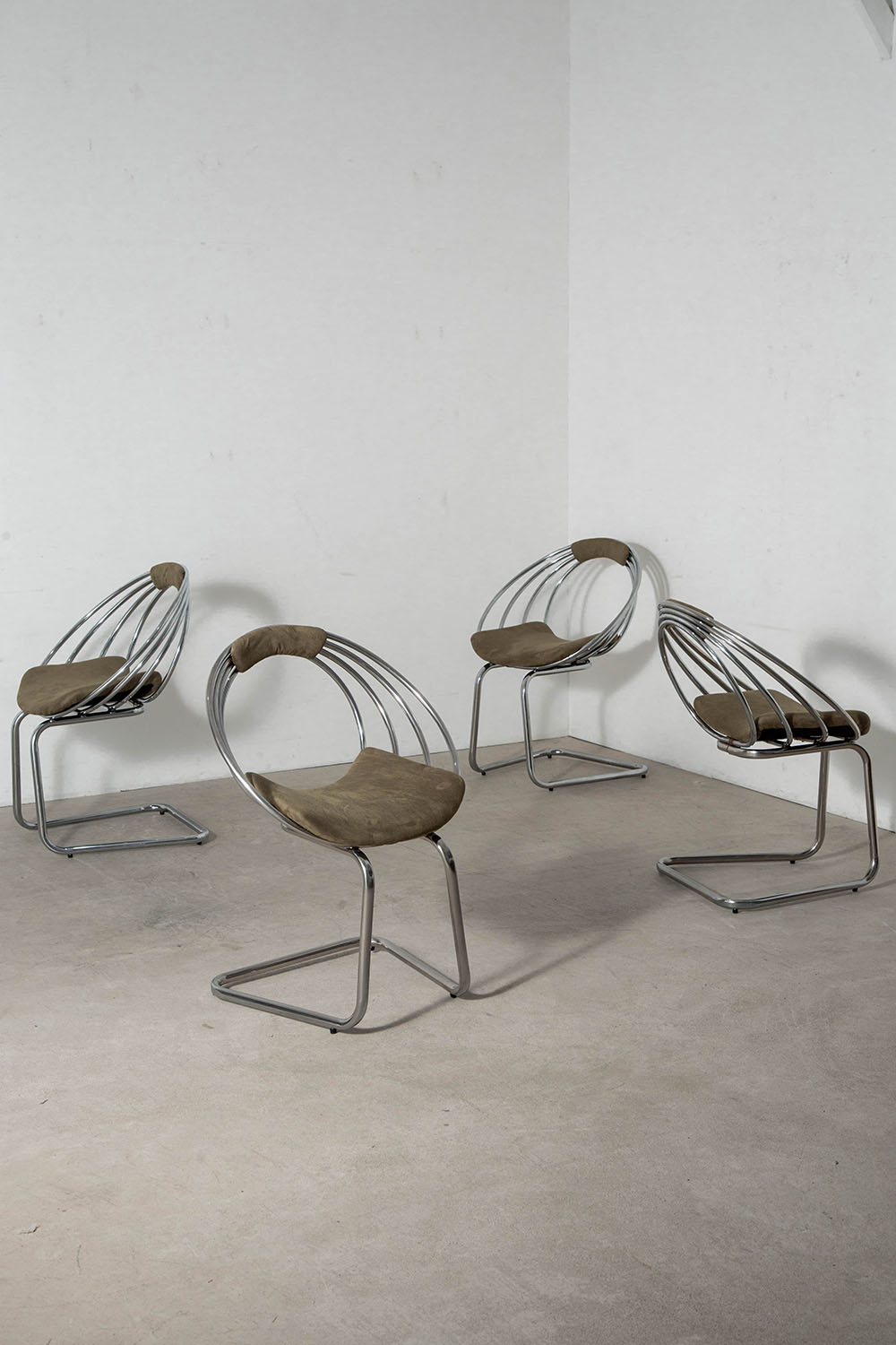 Dining Chair in Fabric and Chrome
