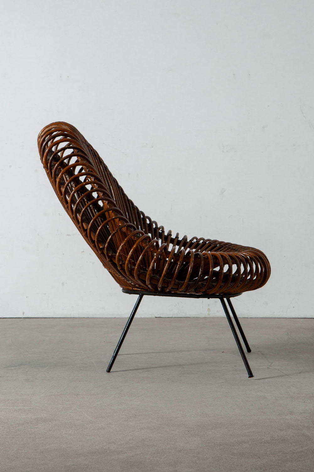 Lounge Chair by Janine Abraham & Dirk Jan Rol in Rattan and Steel