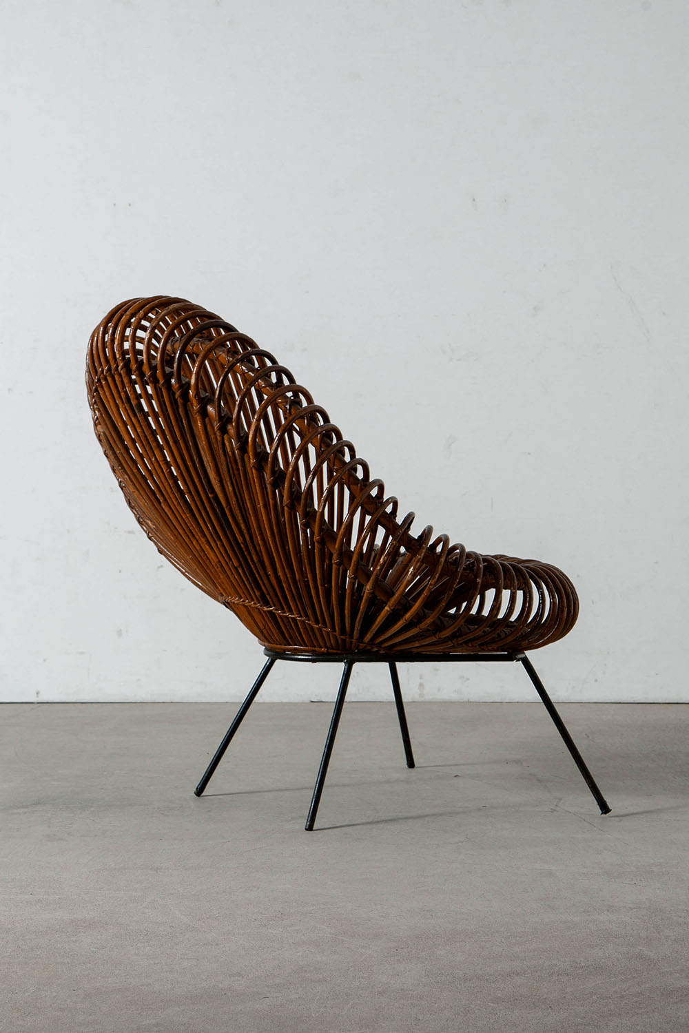 Lounge Chair by Janine Abraham & Dirk Jan Rol in Rattan and Steel