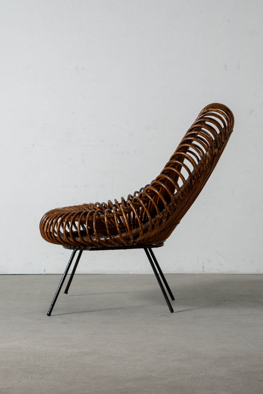 Lounge Chair by Janine Abraham & Dirk Jan Rol in Rattan and Steel
