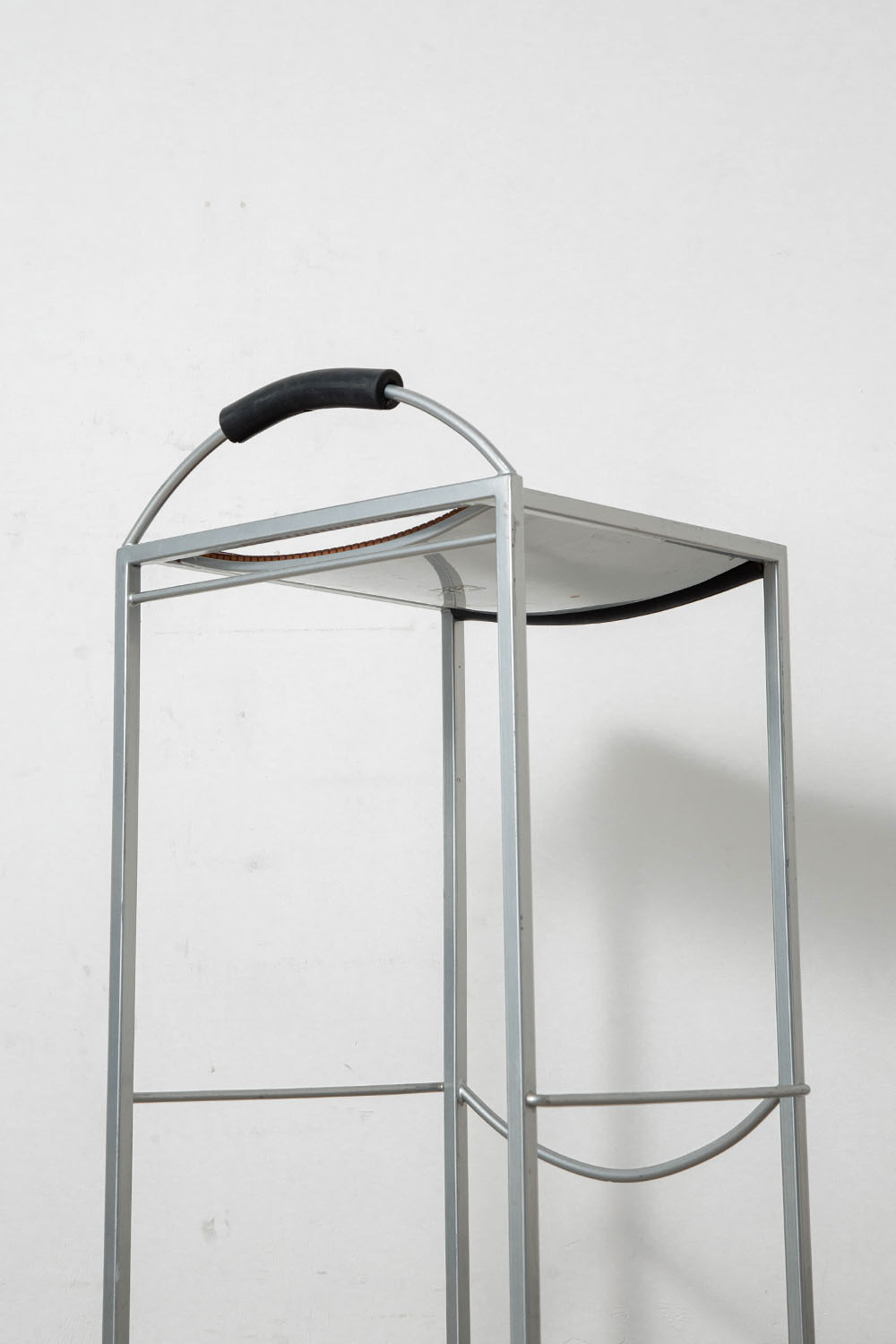 Sgabello Alto High Stool by Maurizio Peregalli for Zeus in Steel , Wood and Rubber
