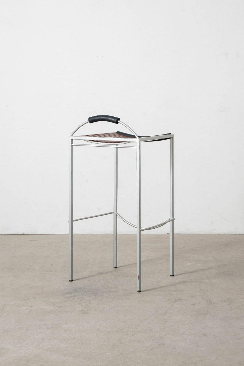 Sgabello Alto High Stool by Maurizio Peregalli for Zeus in Steel , Wood and Rubber