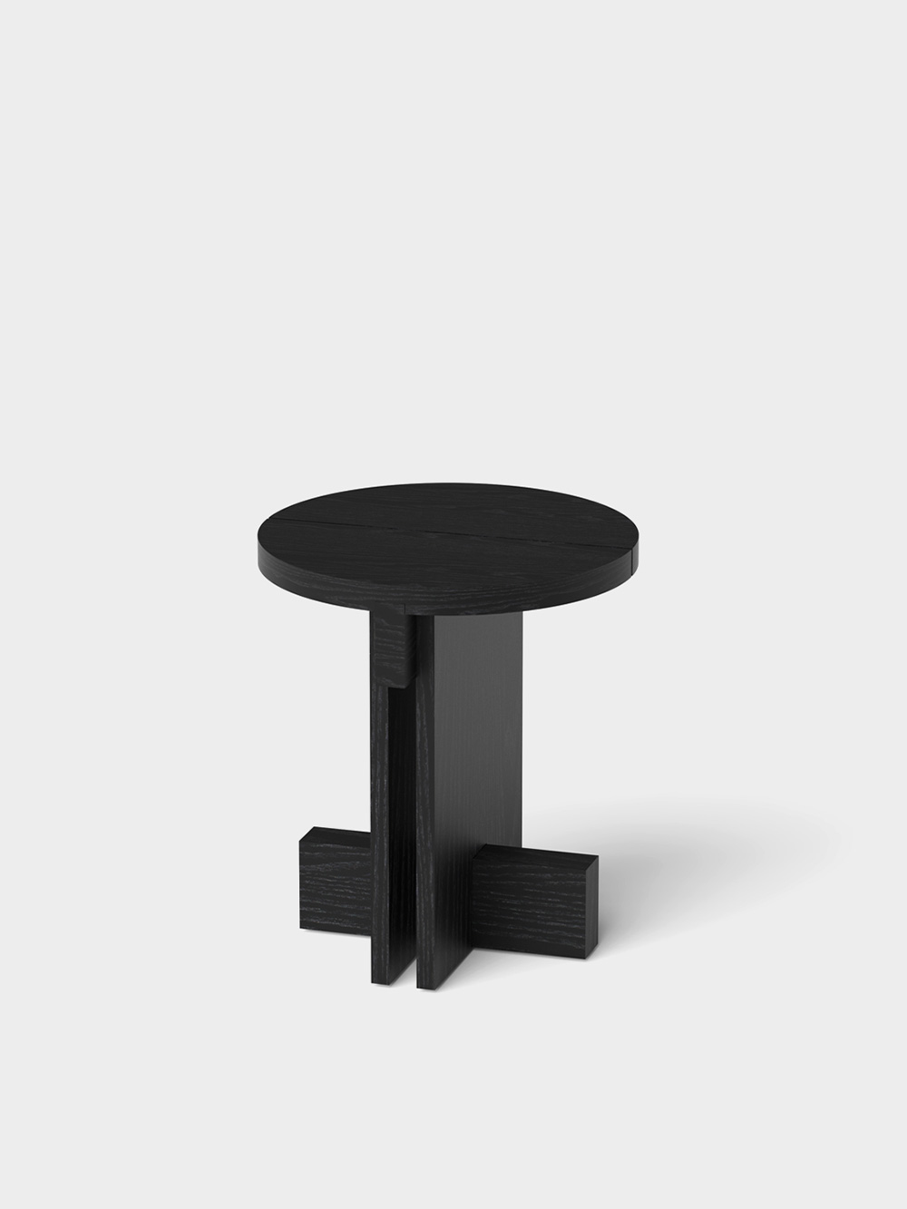 Rak Side Table φ45 by Francesc Rifé for Kendo in Black Ash&nbsp;Black