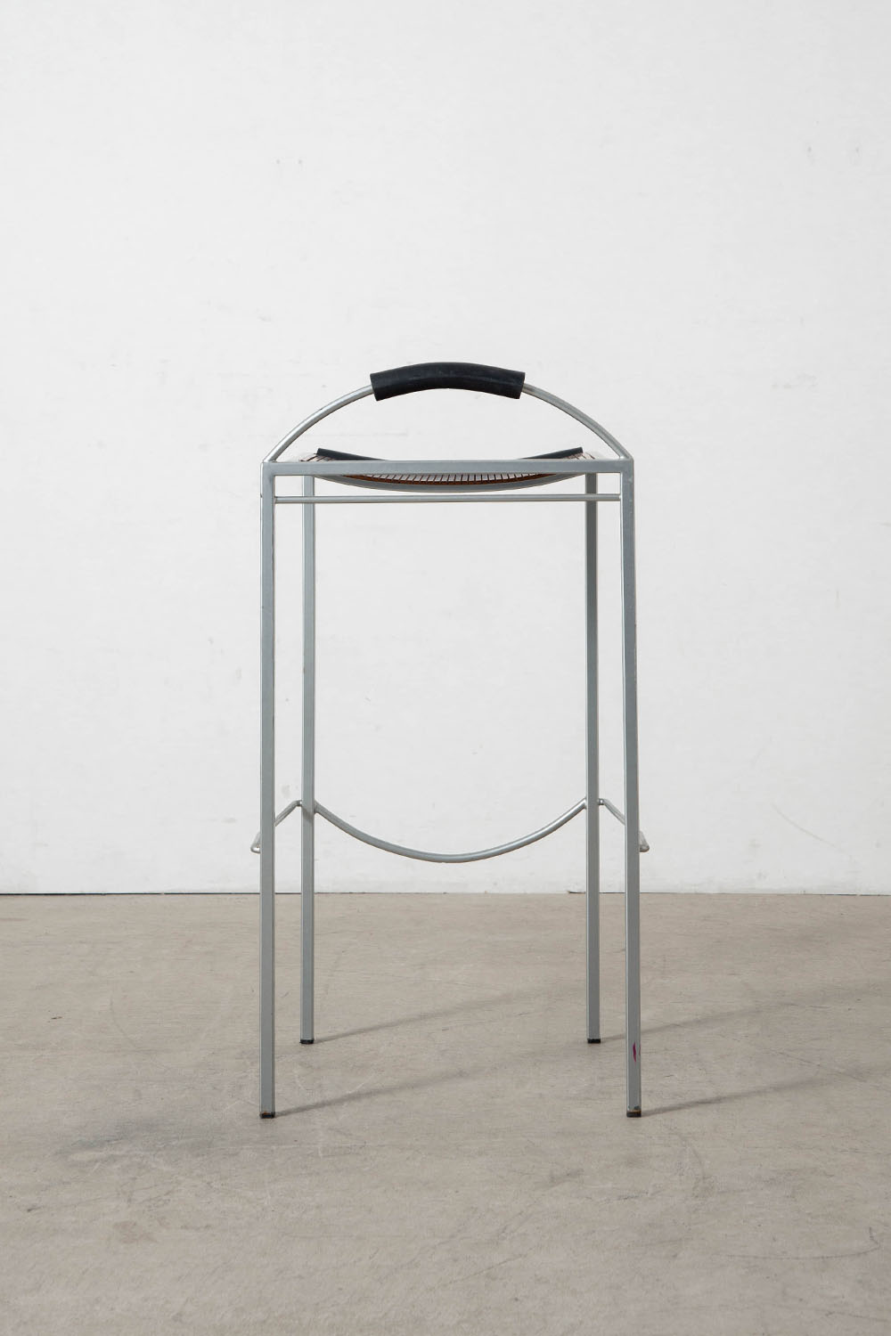 Sgabello Alto High Stool by Maurizio Peregalli for Zeus in Steel , Wood and Rubber