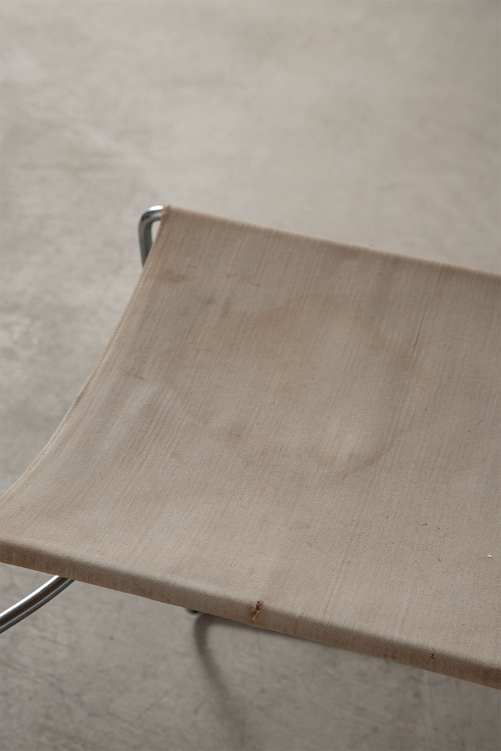 Delfina Chair by Enzo Mari for Driade in Chrome and Canvas