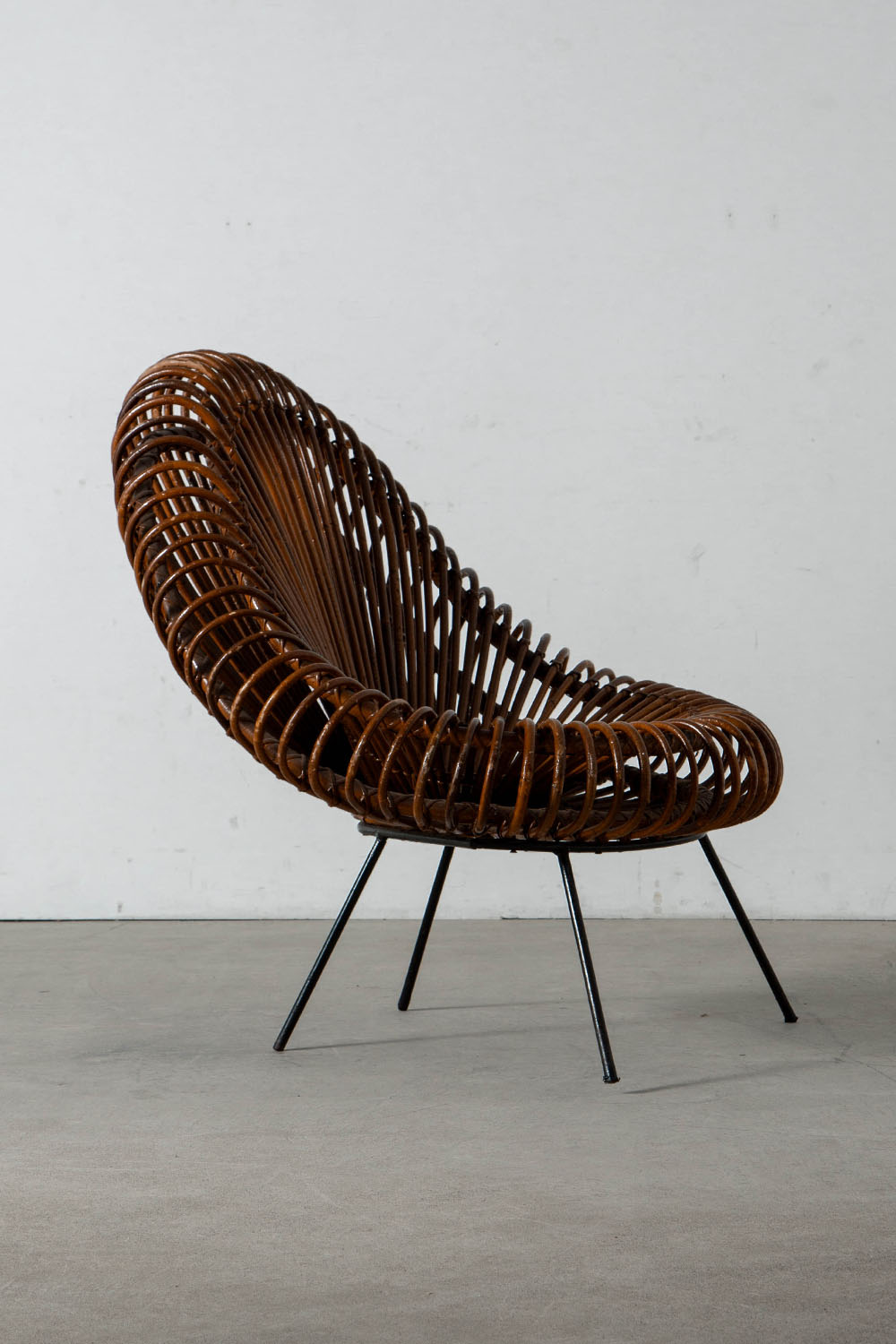 Lounge Chair by Janine Abraham & Dirk Jan Rol in Rattan and Steel