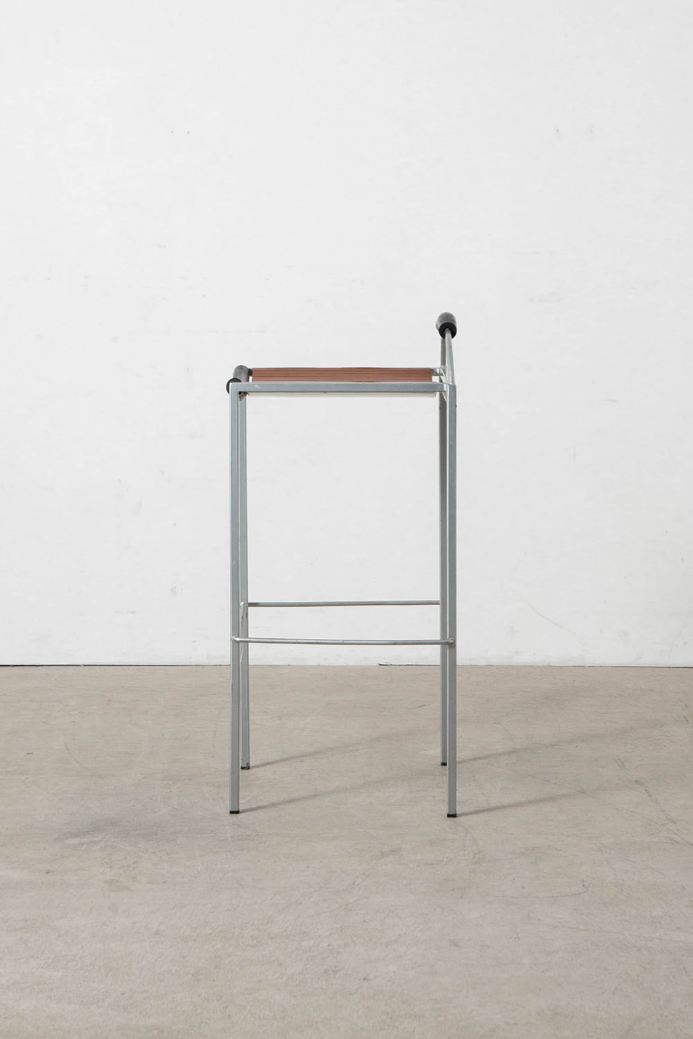 Sgabello Alto High Stool by Maurizio Peregalli for Zeus in Steel , Wood and Rubber