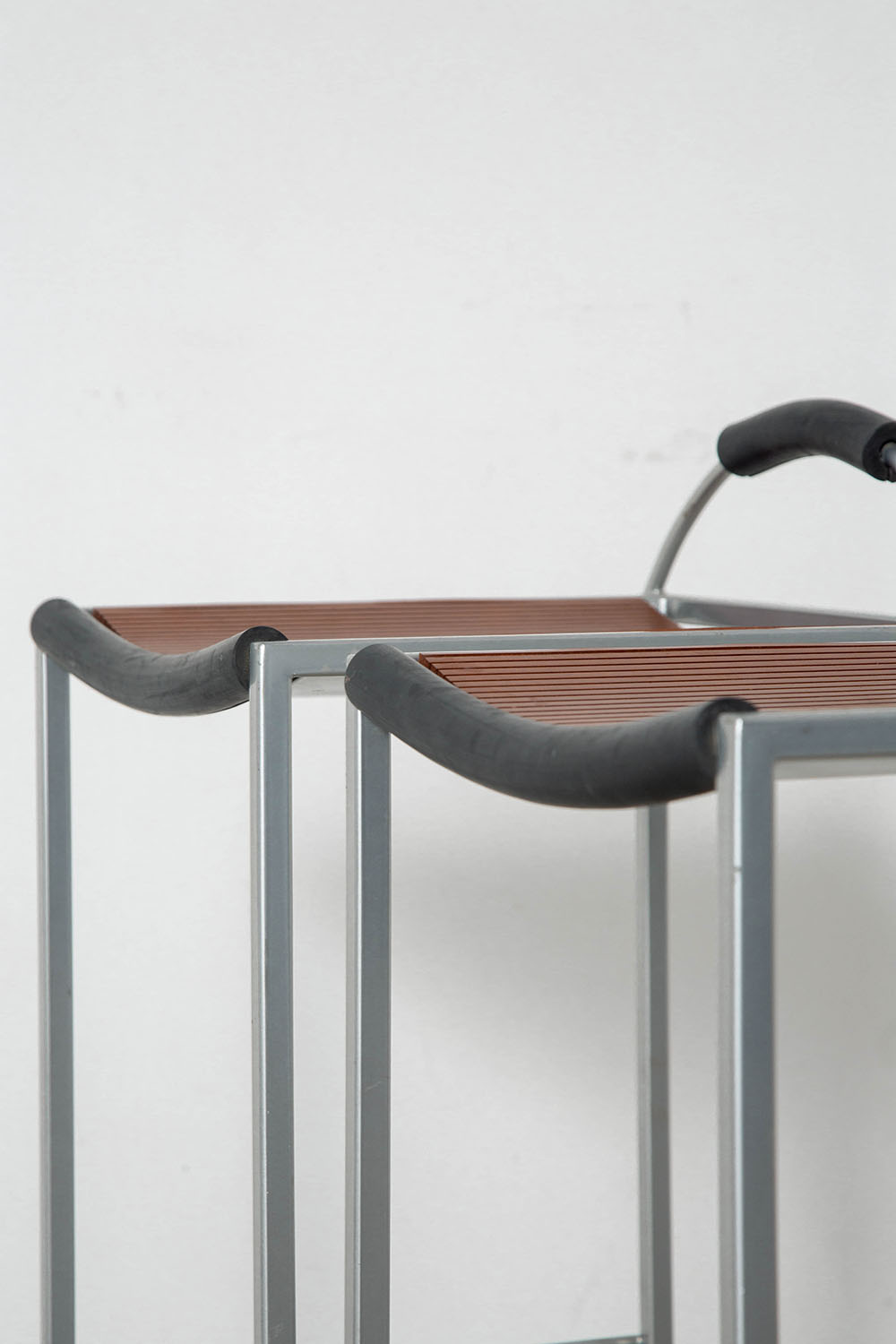Sgabello Alto High Stool by Maurizio Peregalli for Zeus in Steel , Wood and Rubber