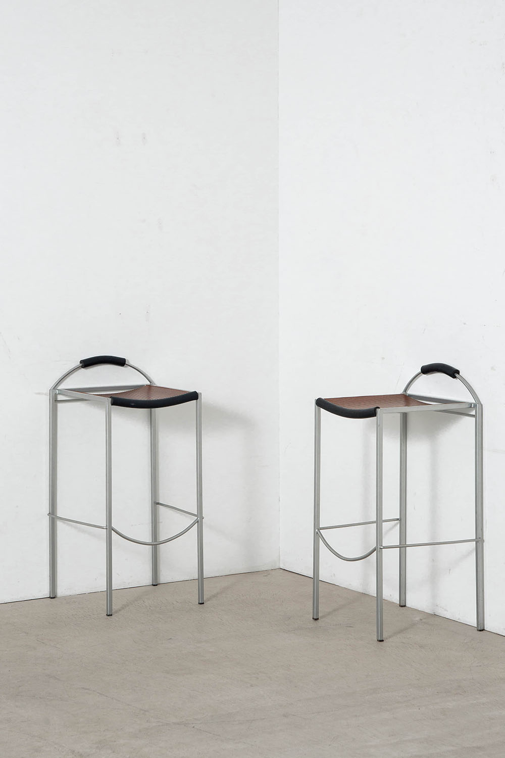 Sgabello Alto High Stool by Maurizio Peregalli for Zeus in Steel , Wood and Rubber
