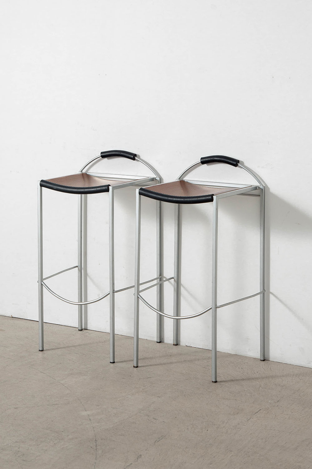 Sgabello Alto High Stool by Maurizio Peregalli for Zeus in Steel , Wood and Rubber