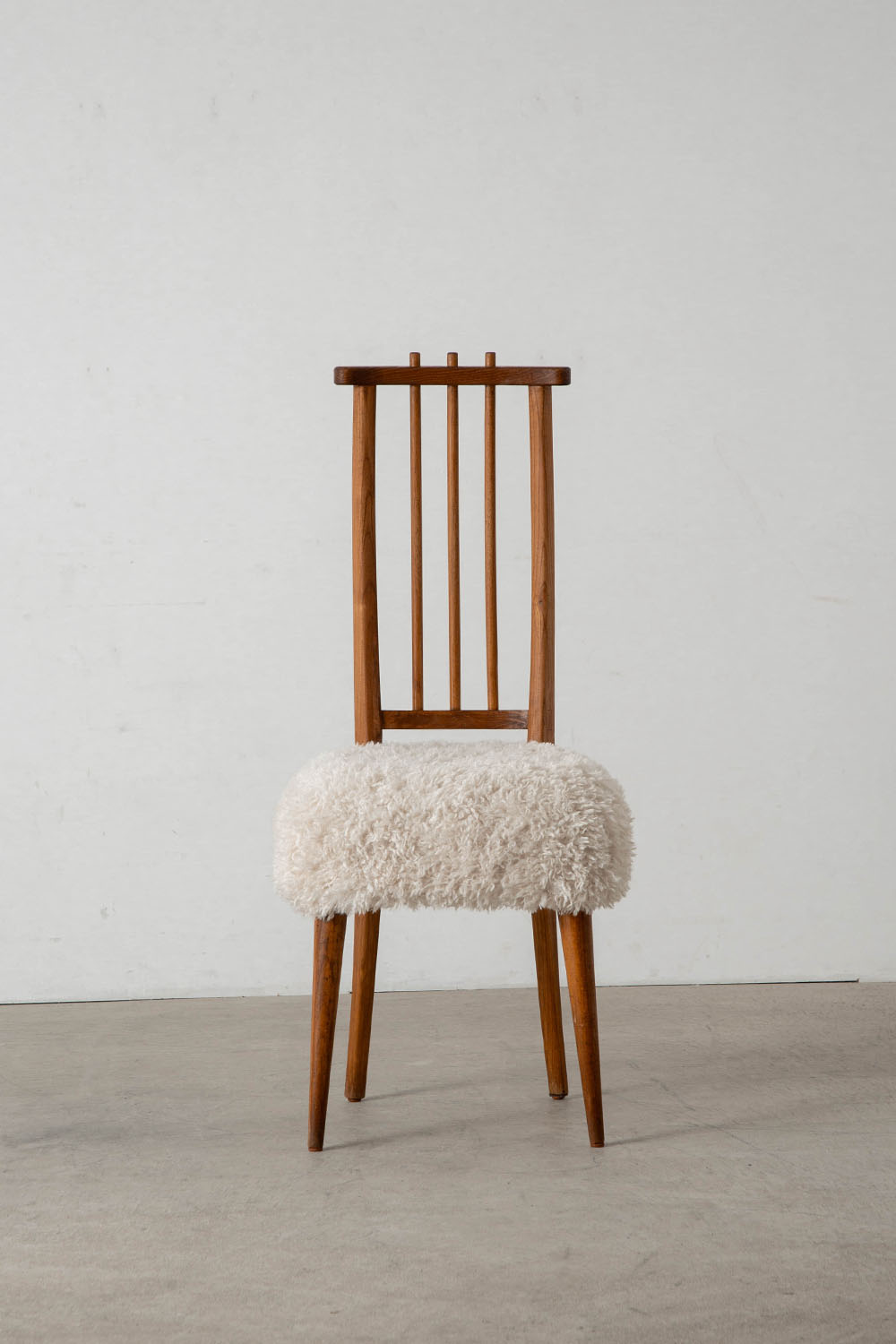 Dining Chair in Wood and Sheepskin