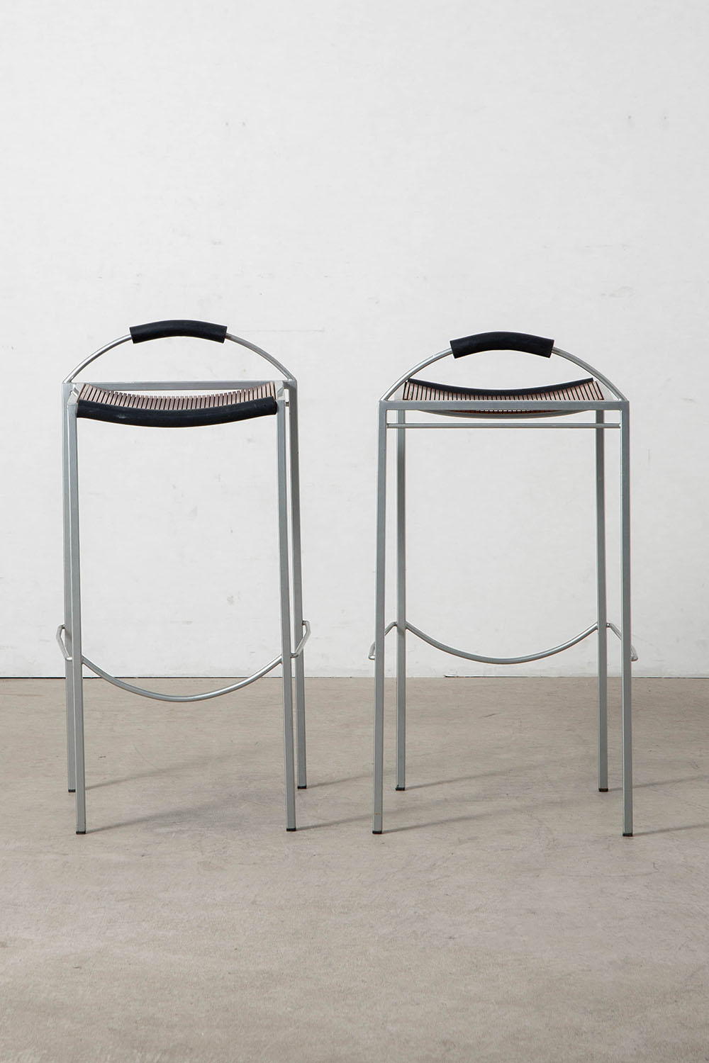 Sgabello Alto High Stool by Maurizio Peregalli for Zeus in Steel , Wood and Rubber