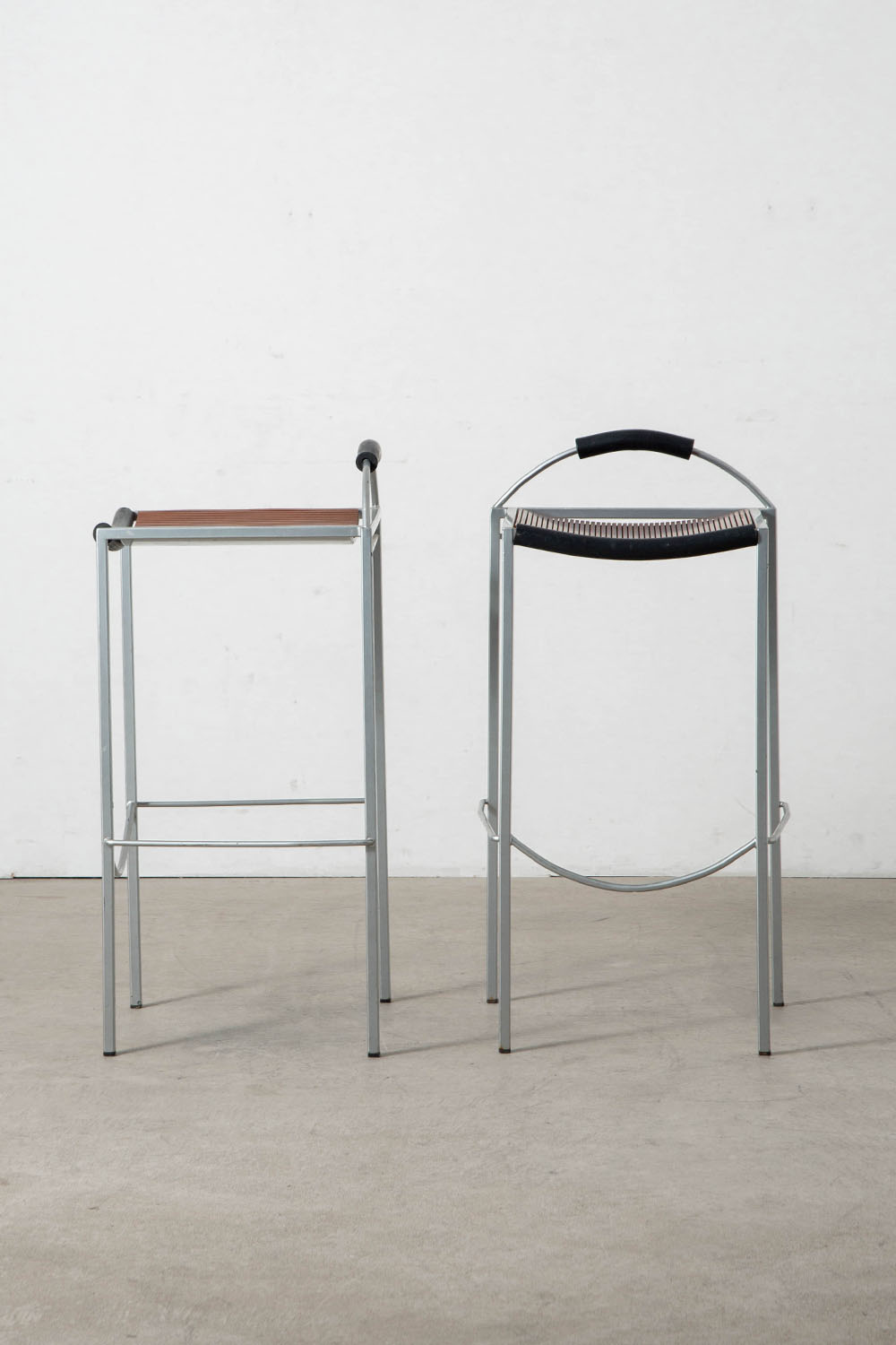 Sgabello Alto High Stool by Maurizio Peregalli for Zeus in Steel , Wood and Rubber