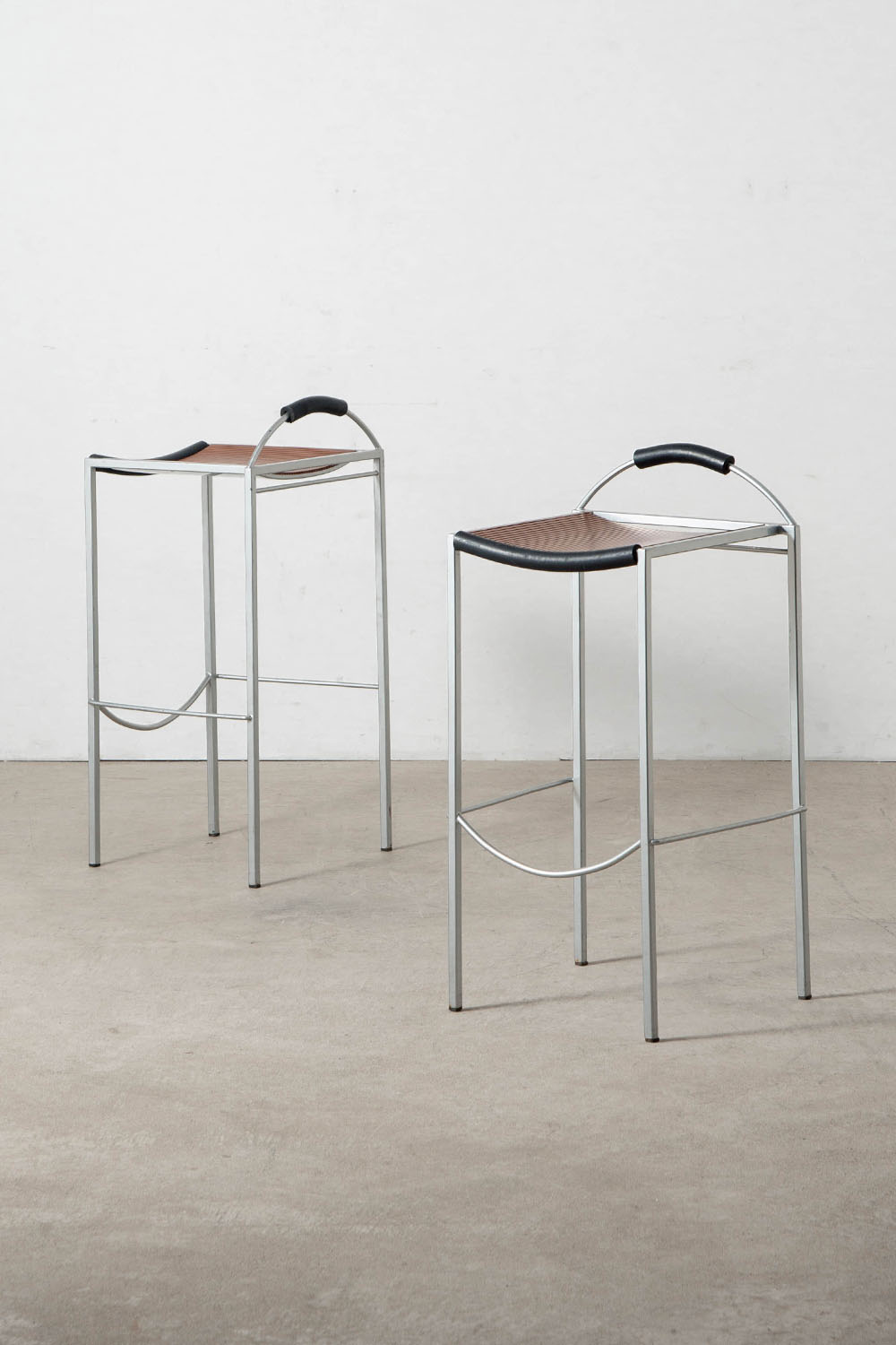 Sgabello Alto High Stool by Maurizio Peregalli for Zeus in Steel , Wood and Rubber