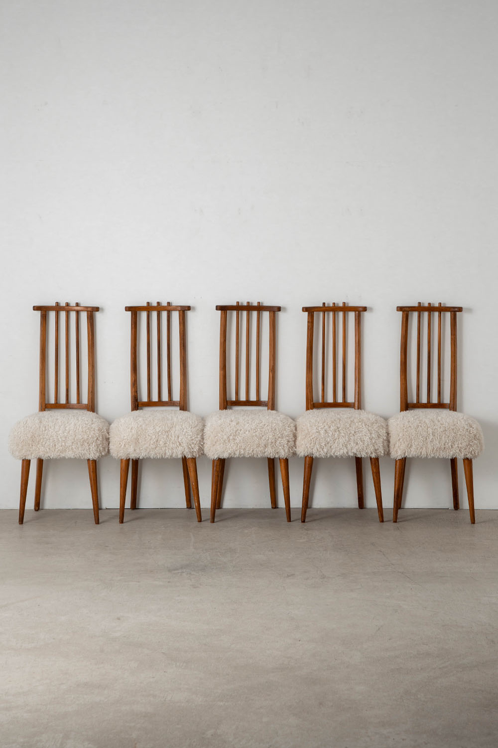 Dining Chair in Wood and Sheepskin