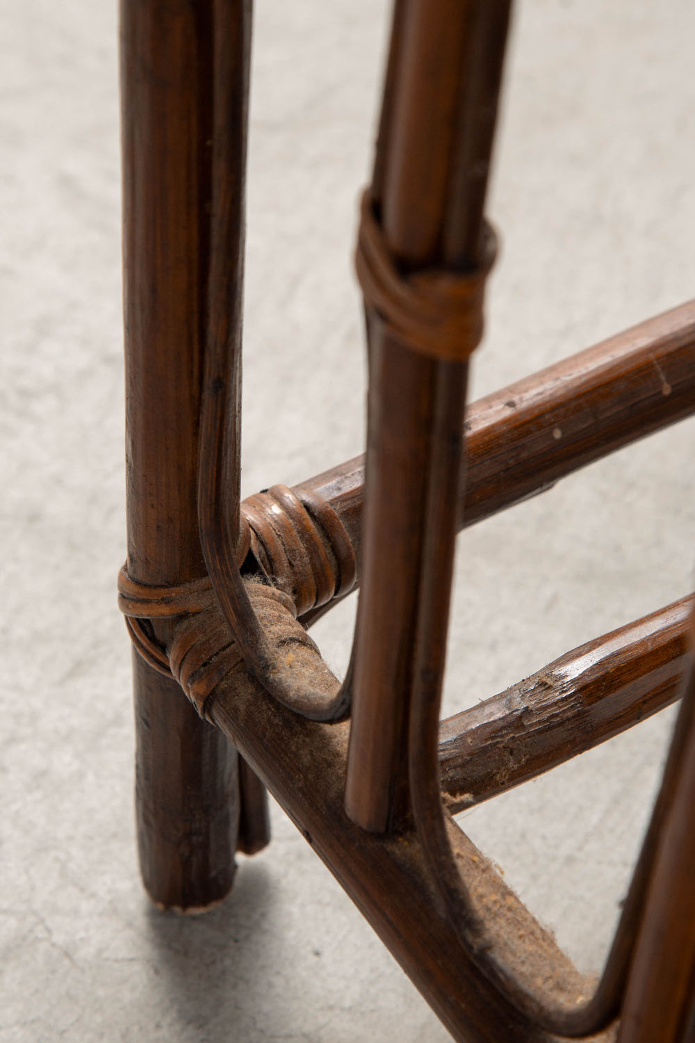 Side Table in Wood and Rattan