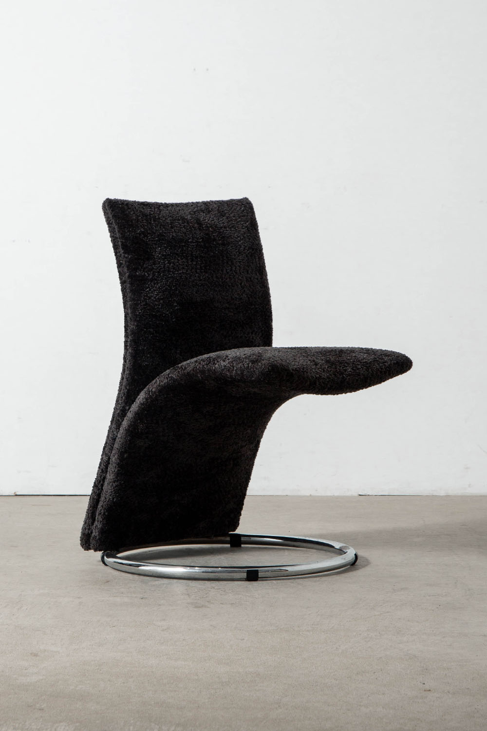 Calla Chair by Pompeo Fumagalli in Chrome and Fabric