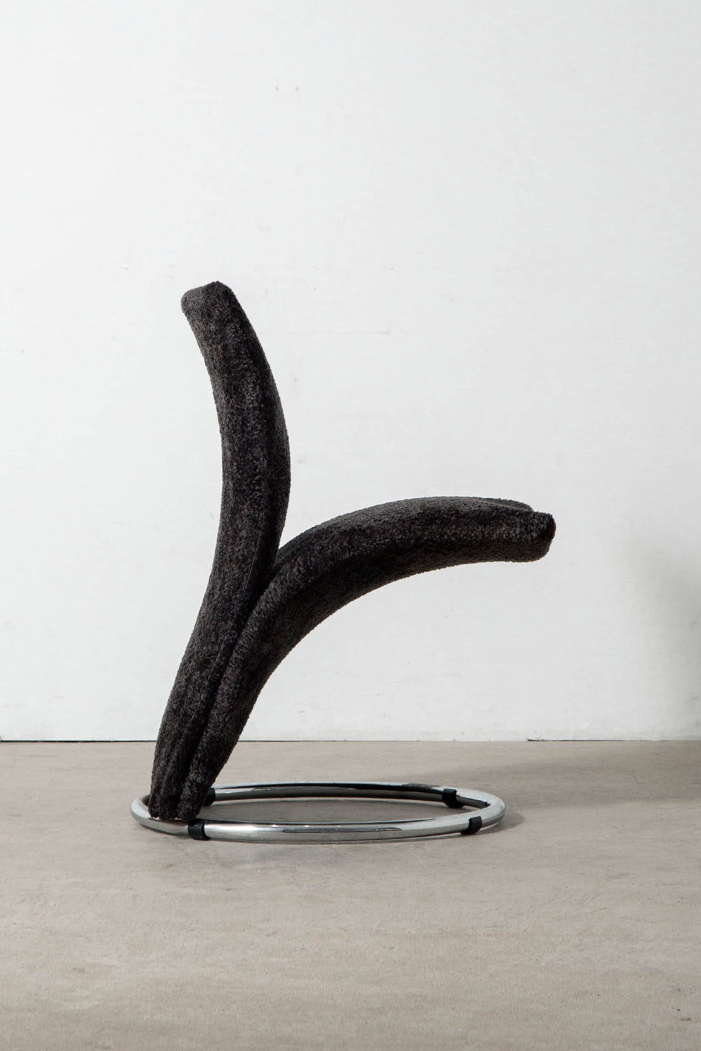 Calla Chair by Pompeo Fumagalli in Chrome and Fabric
