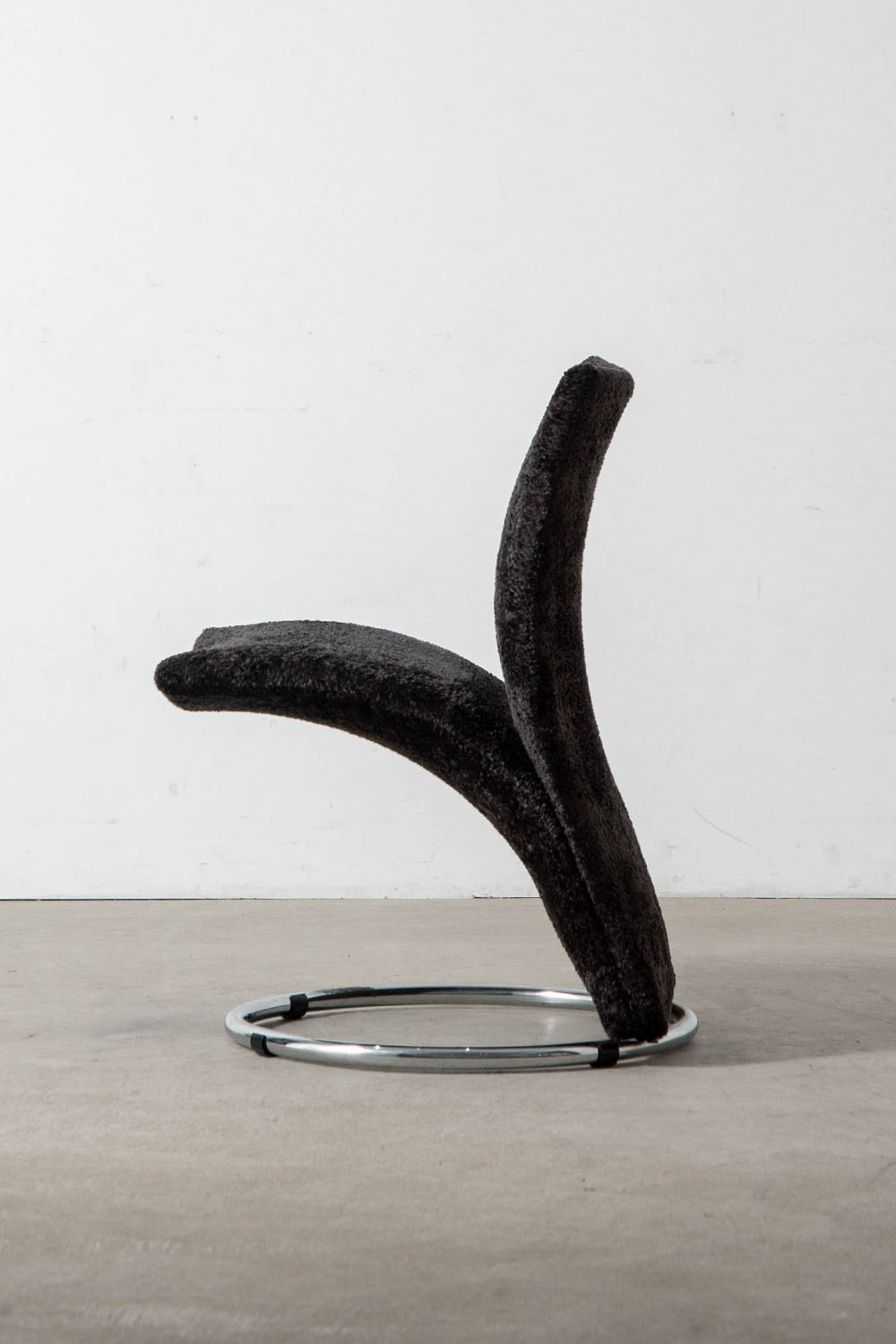 Calla Chair by Pompeo Fumagalli in Chrome and Fabric
