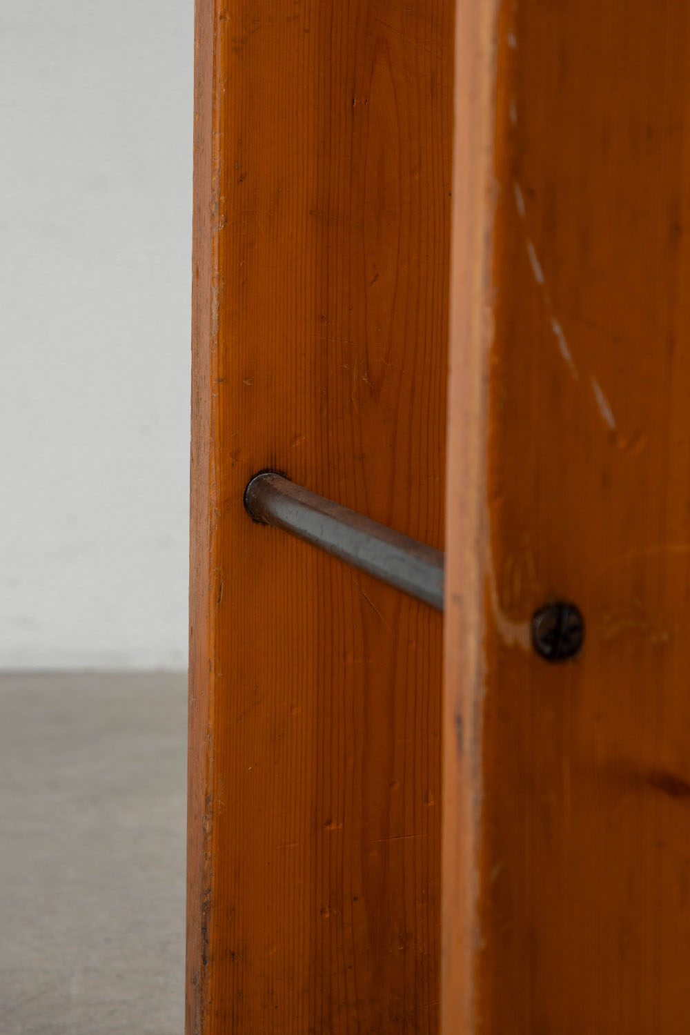 High Stool in Wood and Steel