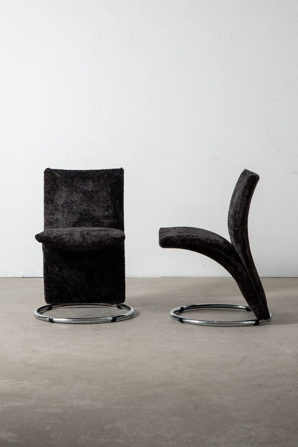 Calla Chair by Pompeo Fumagalli in Chrome and Fabric