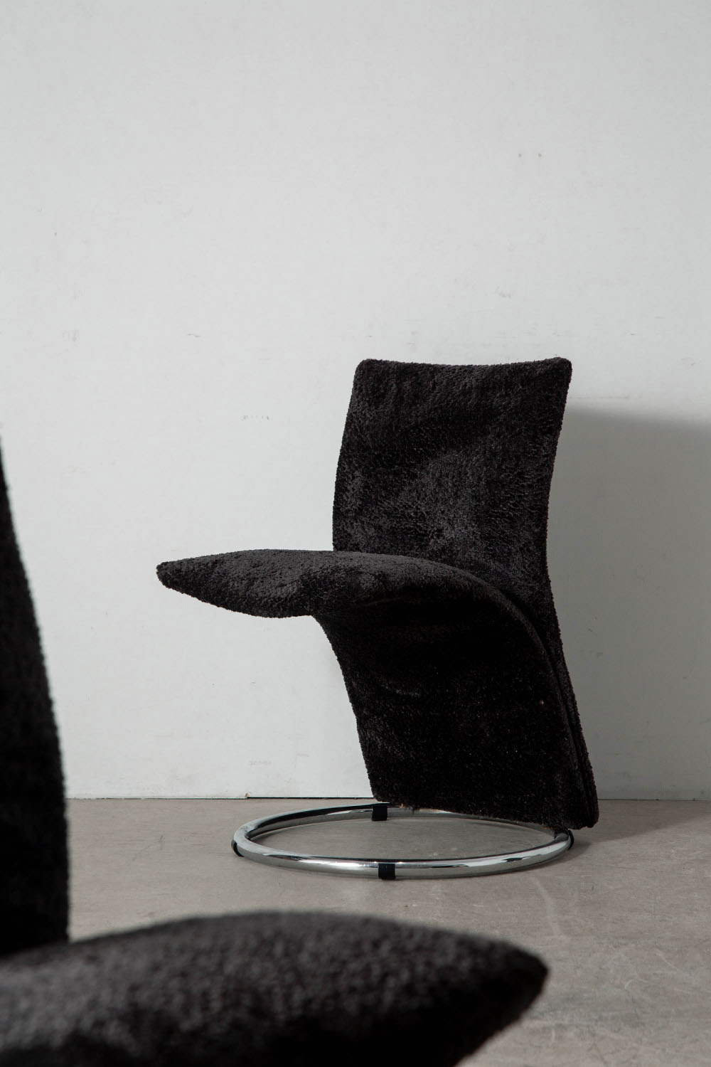 Calla Chair by Pompeo Fumagalli in Chrome and Fabric
