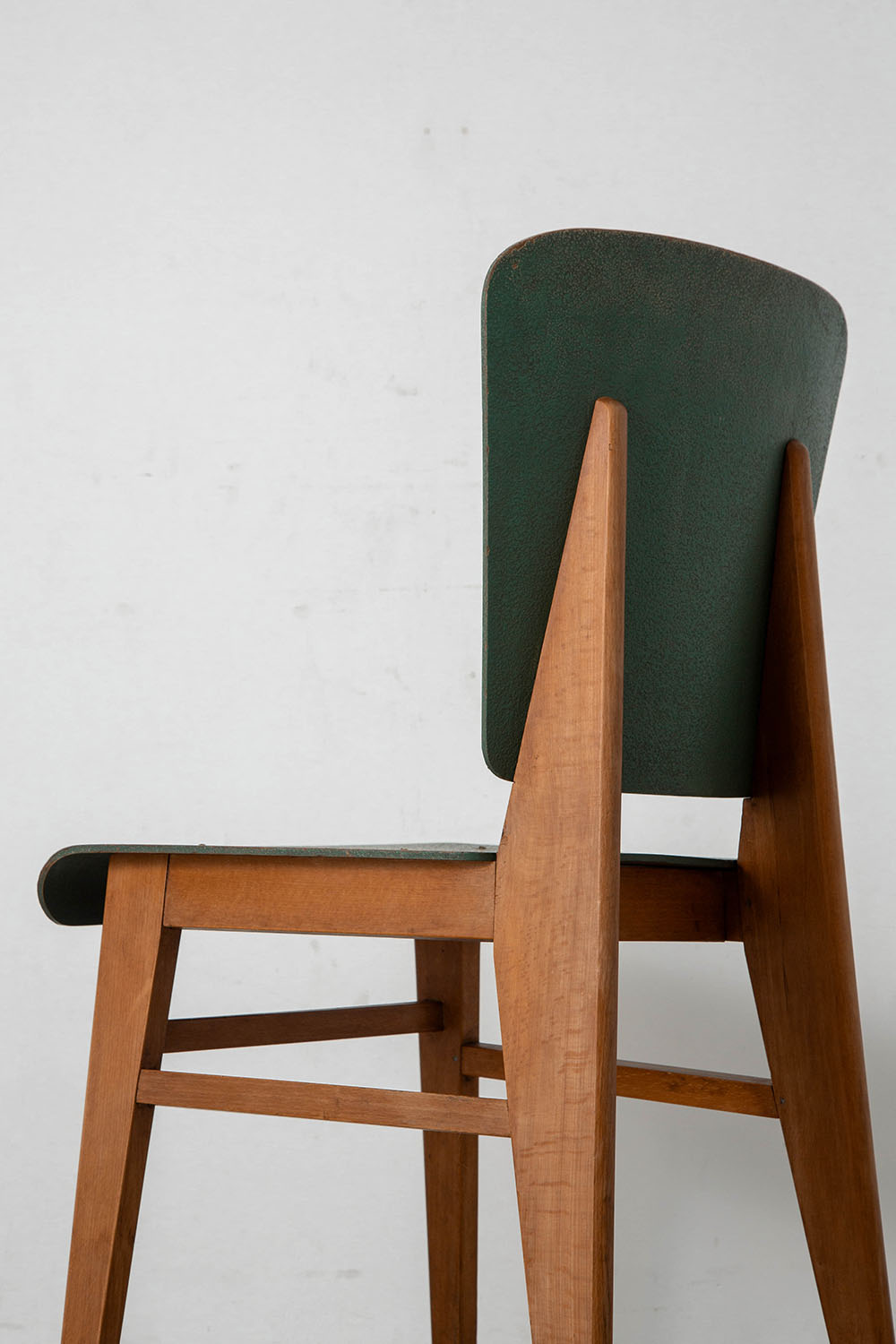 Jean Prouvé Style Dining Chair for Vauconsant in Wood