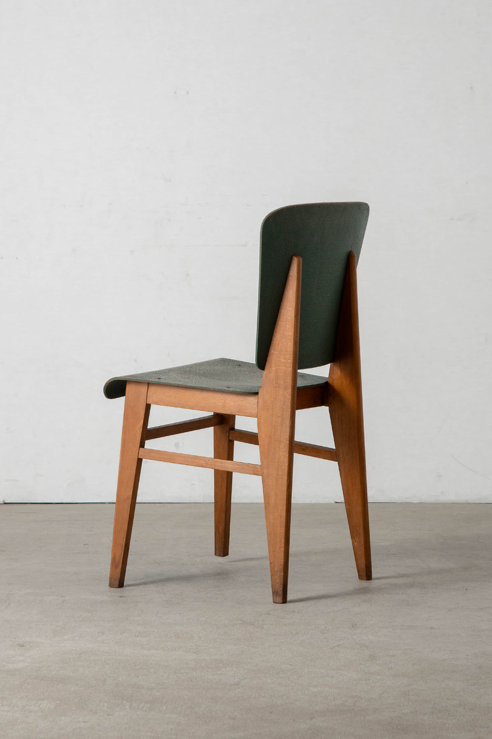 Jean Prouvé Style Dining Chair for Vauconsant in Wood