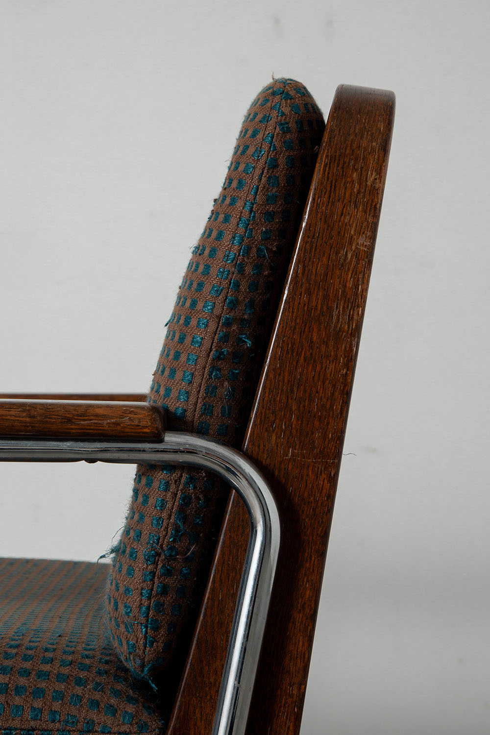 Office Chair for AG Barcelona in Fabric , Chrome and Wood