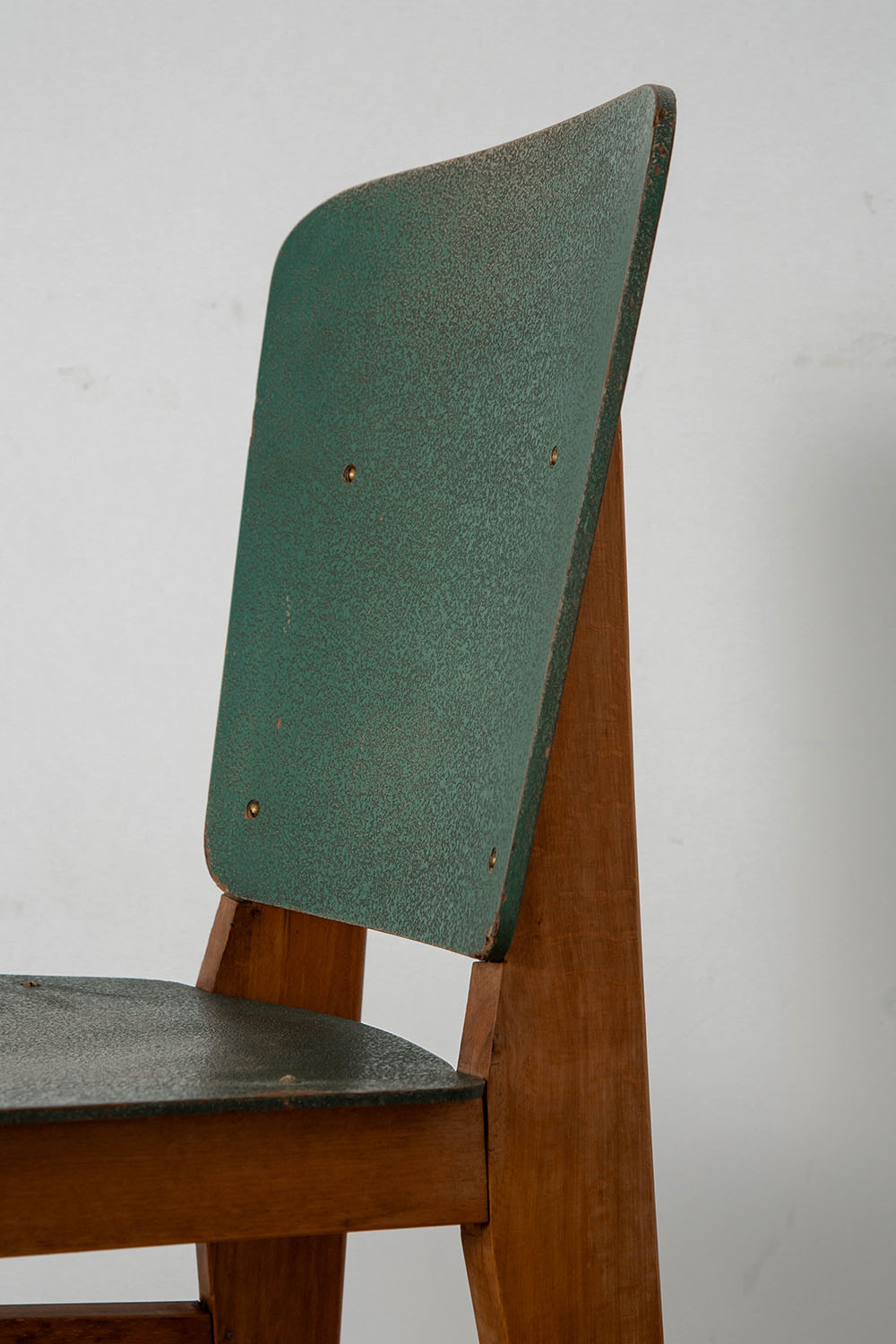 Jean Prouvé Style Dining Chair for Vauconsant in Wood