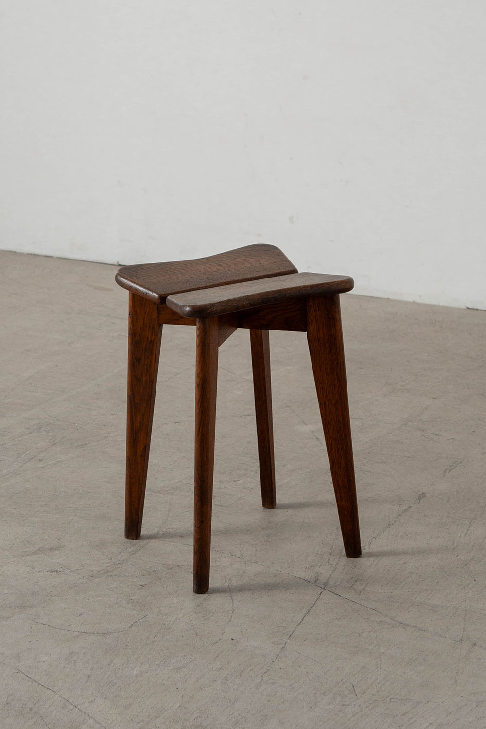 C-992 Trèfle Stool by Marcel Gascoin in Wood
