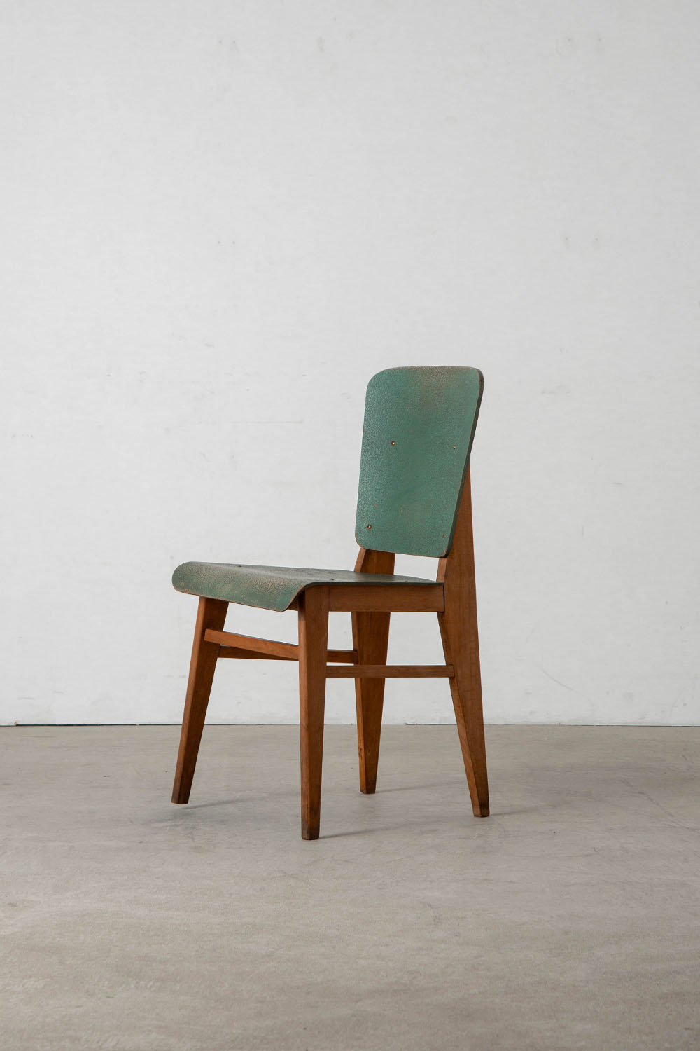 Jean Prouvé Style Dining Chair for Vauconsant in Wood